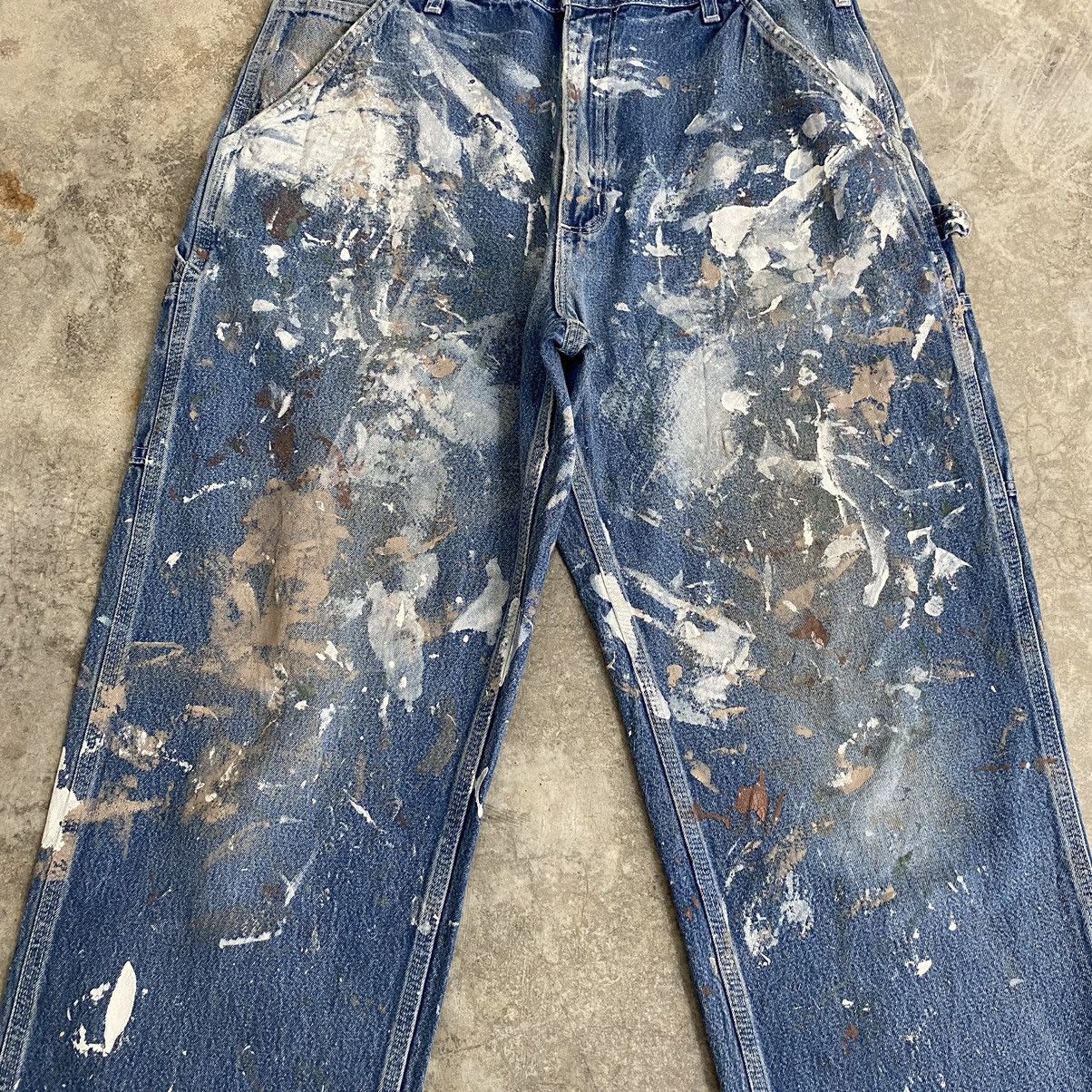 Carhartt Vintage Carhartt Faded Blue Splatter Painter Denim Jeans Size US 34 / EU 50 - 6 Thumbnail