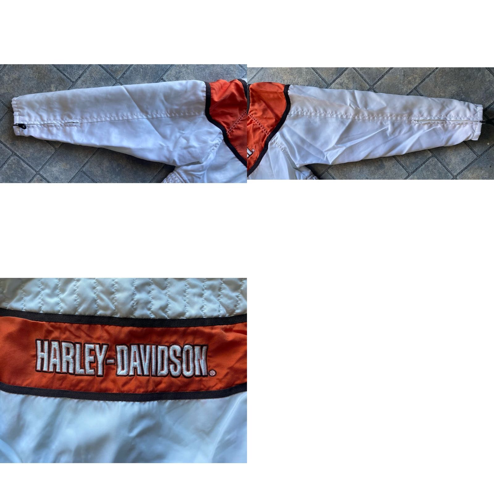 Harley Davidson Harley-Davidson Jacket Women’s M Full Zip Cropped White Orange Black Multicolor Racing Jacket M Women Size M / US 6-8 / IT 42-44 - 10 Thumbnail