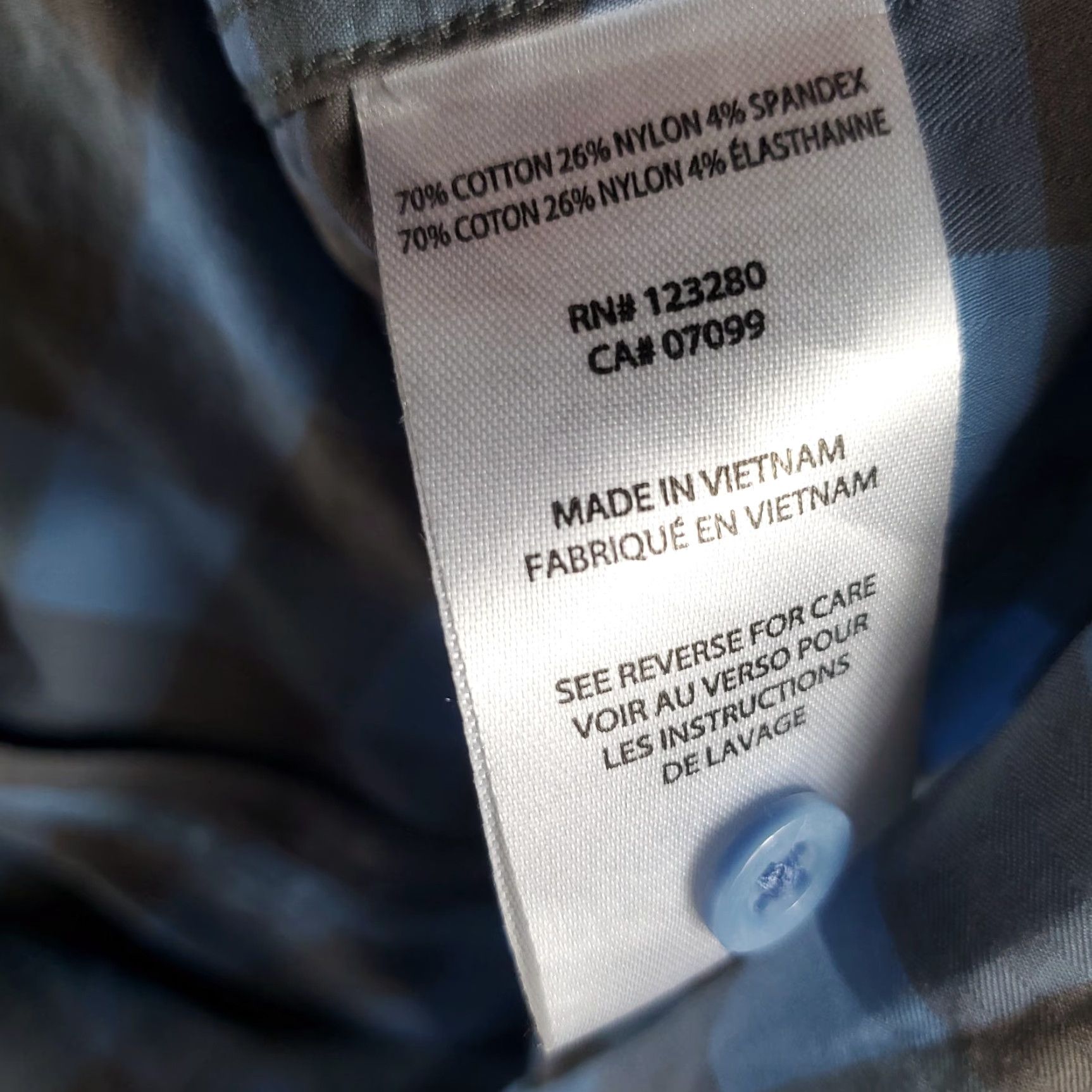 TravisMathew Travis Mathew Shirt Mens Size XL Blue Gray Check Nylon Button Up Short Sleeve Size US XL / EU 56 / 4 - 6 Thumbnail