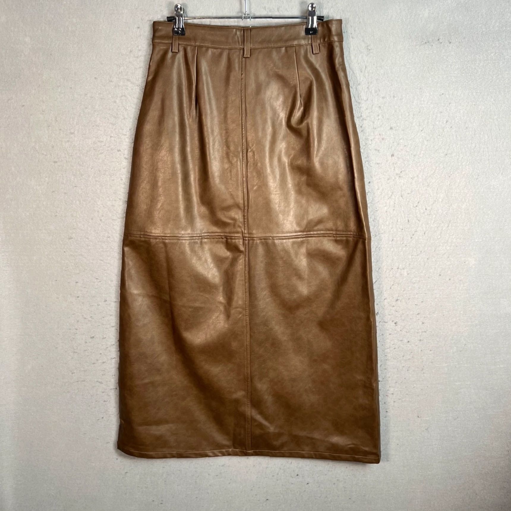 CO Ivy City Co Womens Size 4 Brown Faux Leather Midi Skirt NEW! Size 27" / US 4 / IT 40 - 2 Thumbnail