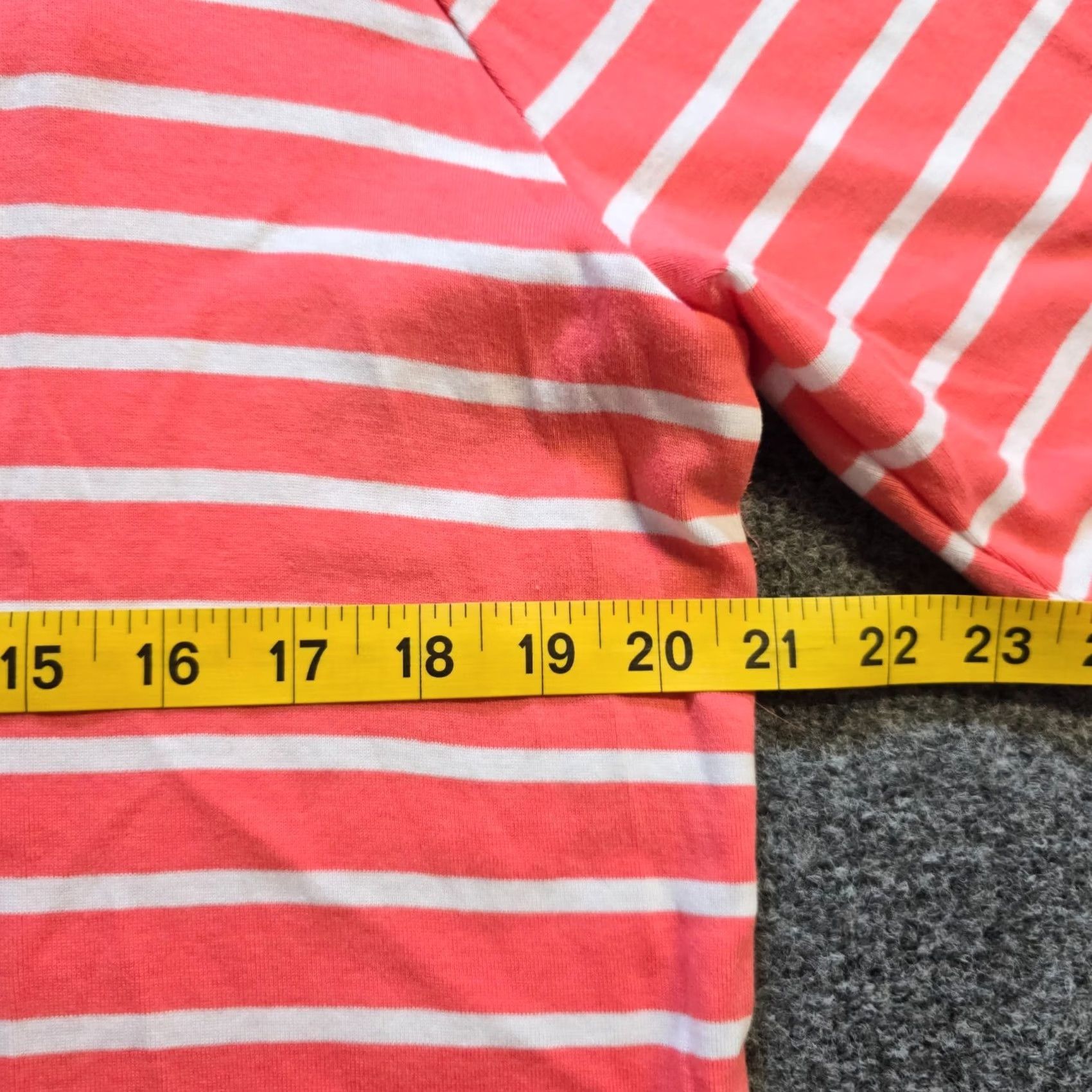 Jones New York Jones New York Top Womens 1X Orange Pink Stripe Short Sleeve Knit Cotton V-Neck T-Shirt Casual Stretch Regular Womens Size XL / US 12-14 / IT 48-50 - 6 Thumbnail