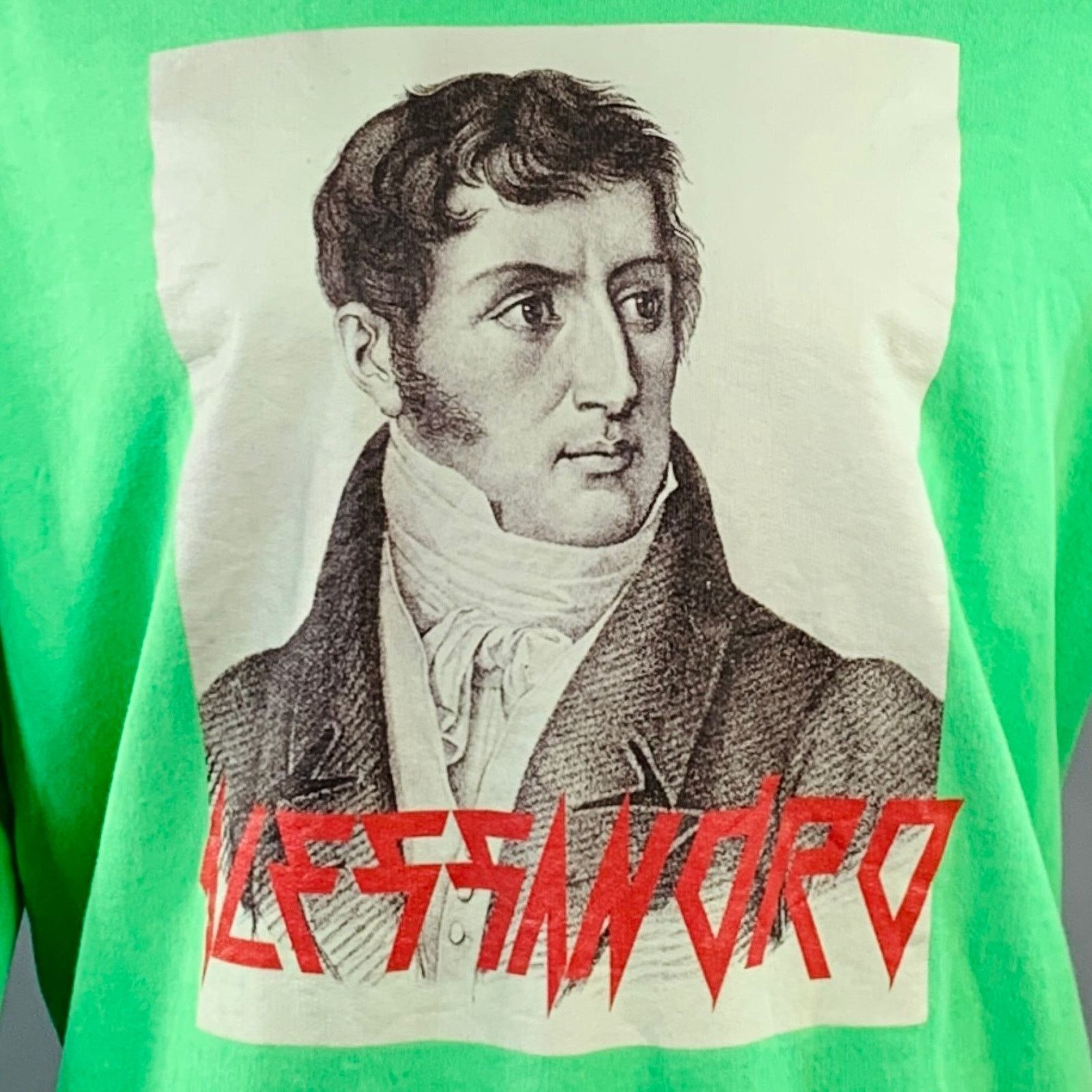 MSGM MSGM Alessandro Green Graphic Cotton Crew Neck Sweatshirt Size US M / EU 48-50 / 2 - 2 Thumbnail