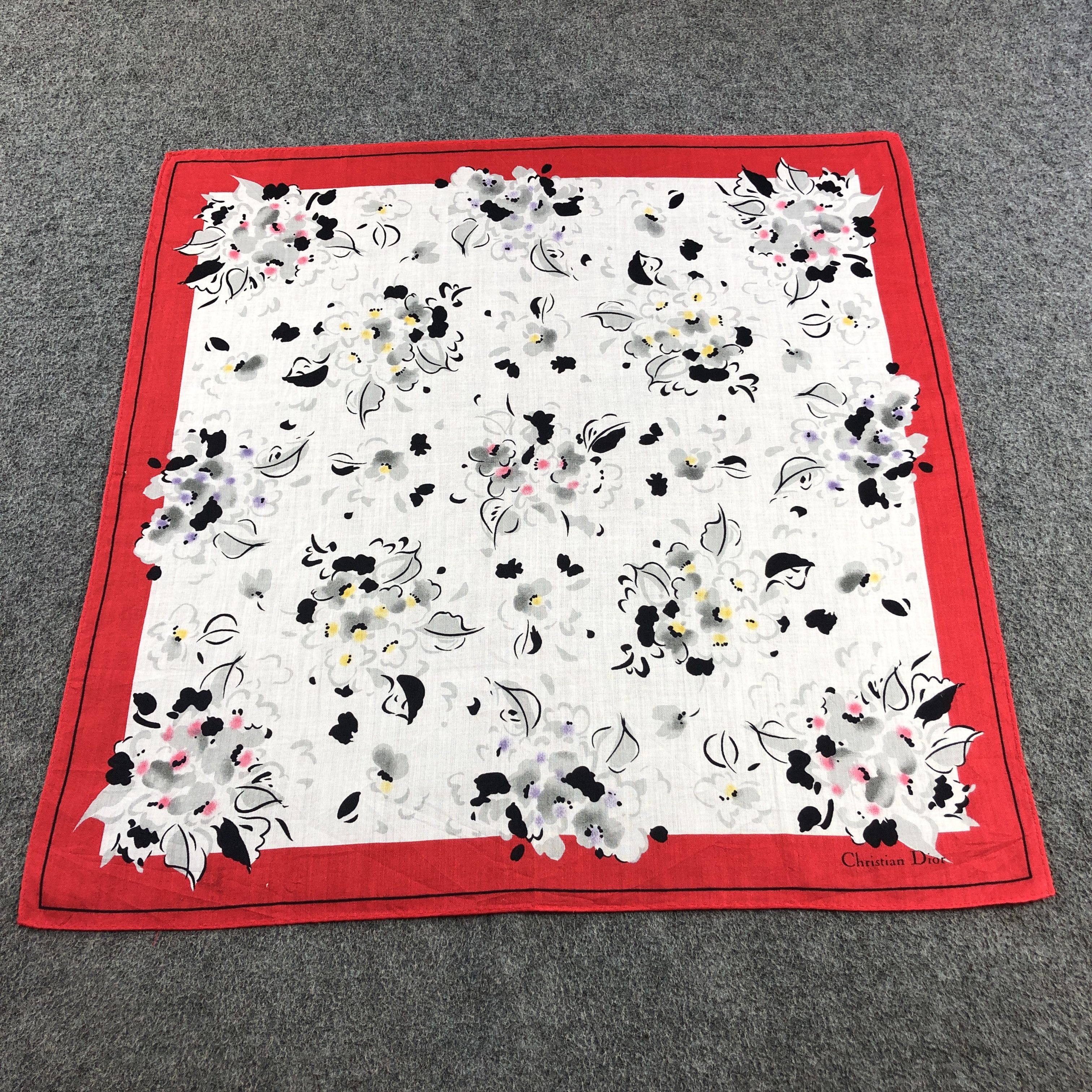 Christian Dior Monsieur Christian Dior Handkerchief Neckerchief Bandana H2765 Size ONE SIZE - 2 Thumbnail