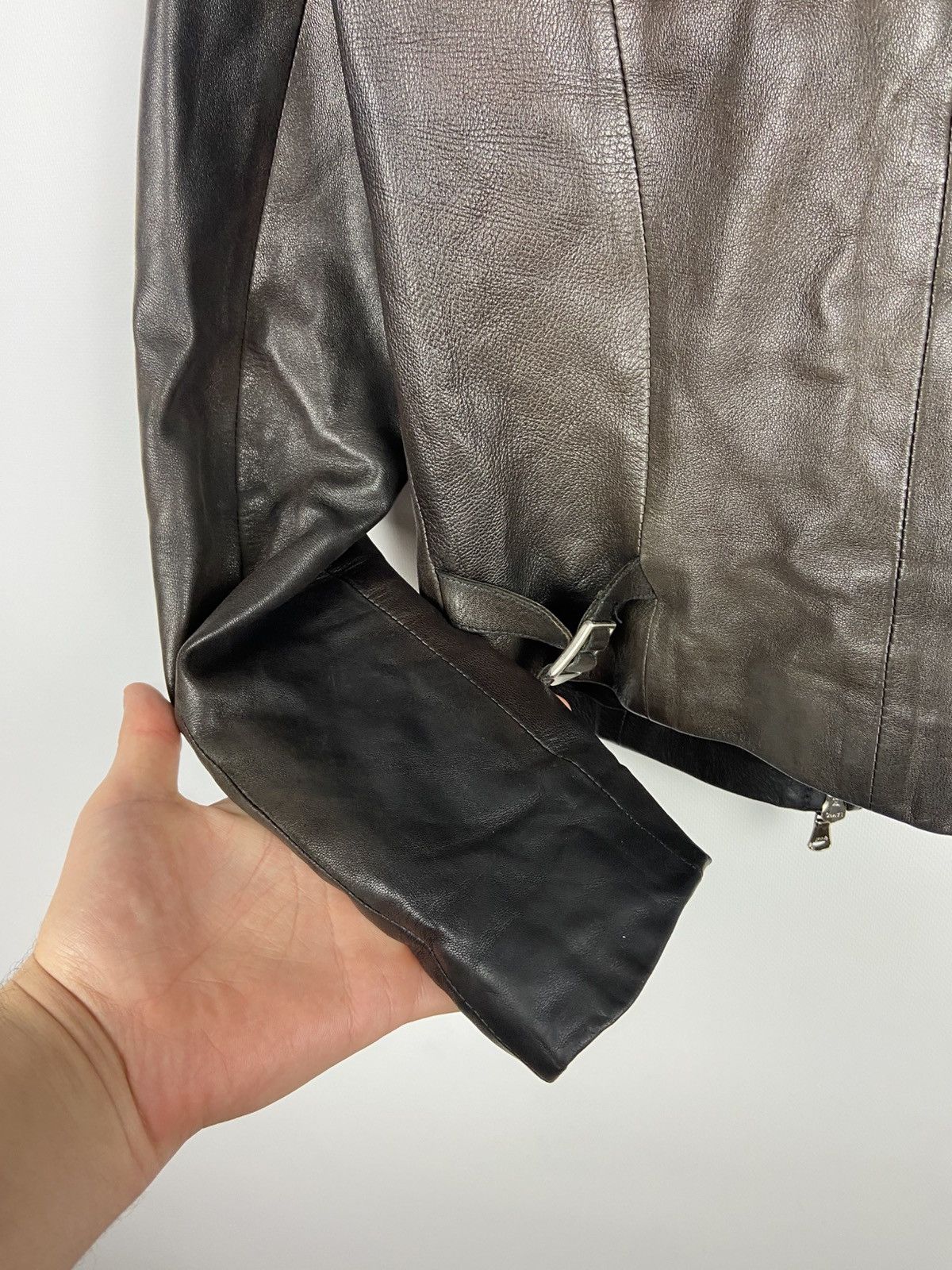 Other Vintage Vent Couvert Women’s Leather Biker Belted Jacket Size XS / US 0-2 / IT 36-38 - 25 Thumbnail