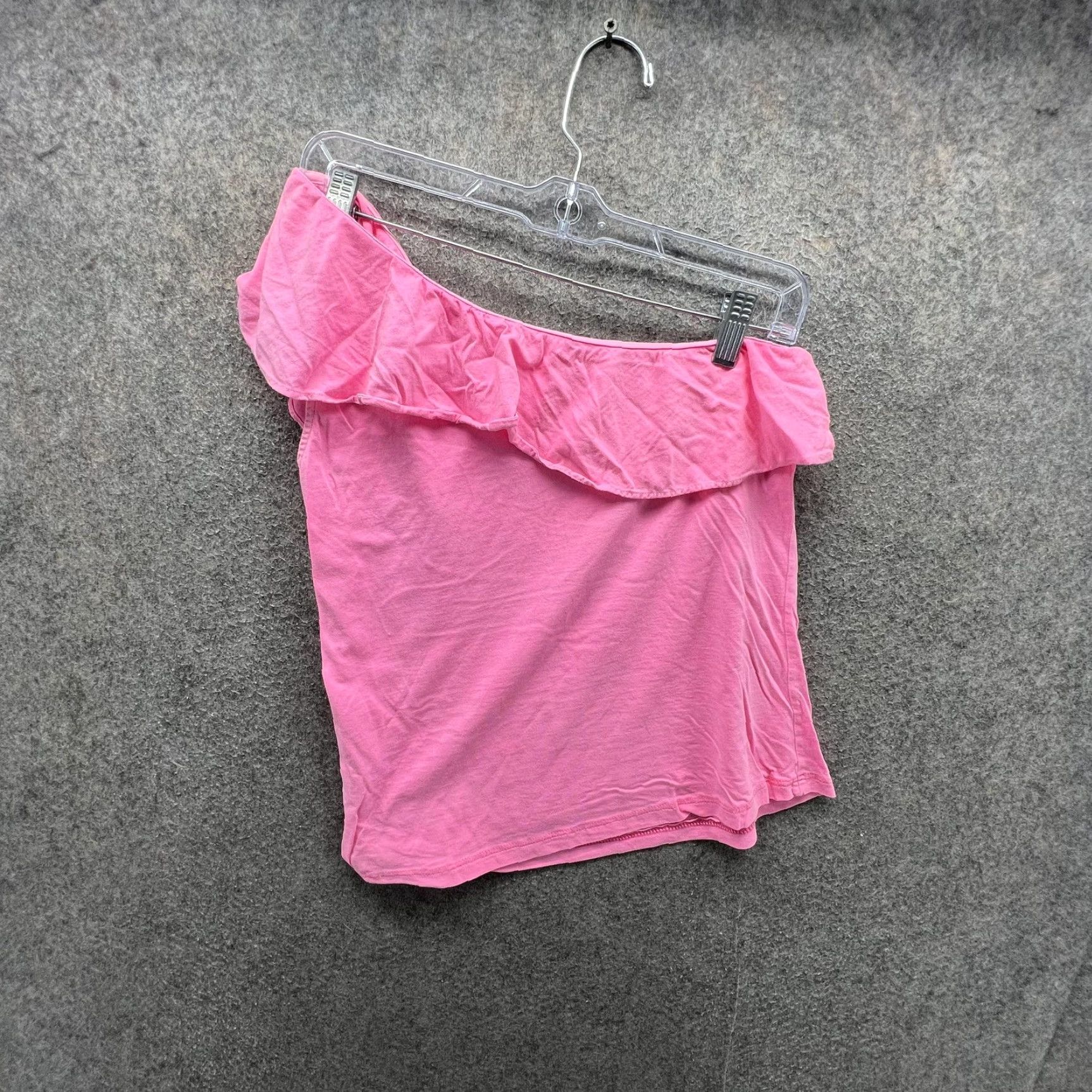 Lilly Pulitzer VINTAGE Lilly Pulitzer Shirt Womens Medium Pink One Shoulder Ruffle Flutter Sleeve Top Size M / US 6-8 / IT 42-44 - 7 Thumbnail