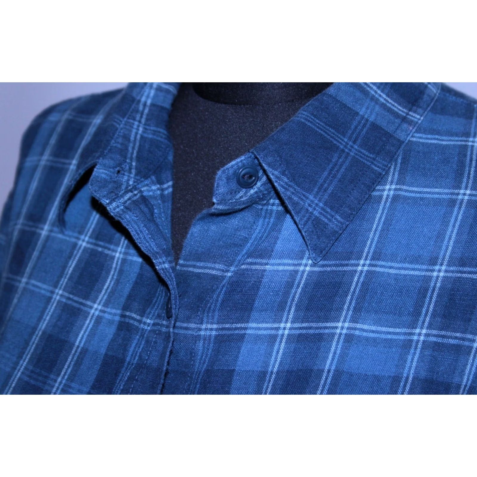 Ralph Lauren Lauren Ralph Lauren womens blue check shirt Size 2X 100% linen Button-Up Long Sleeve Size XXL / US 16-18 / IT 52-54 - 3 Thumbnail