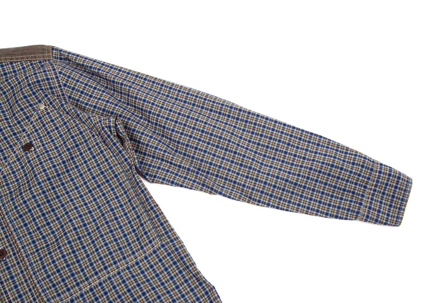 Junya Watanabe Checkered Pocket Shirt in Navy Tea Green, Size XS Size US XS / EU 42 / 0 - 4 Thumbnail