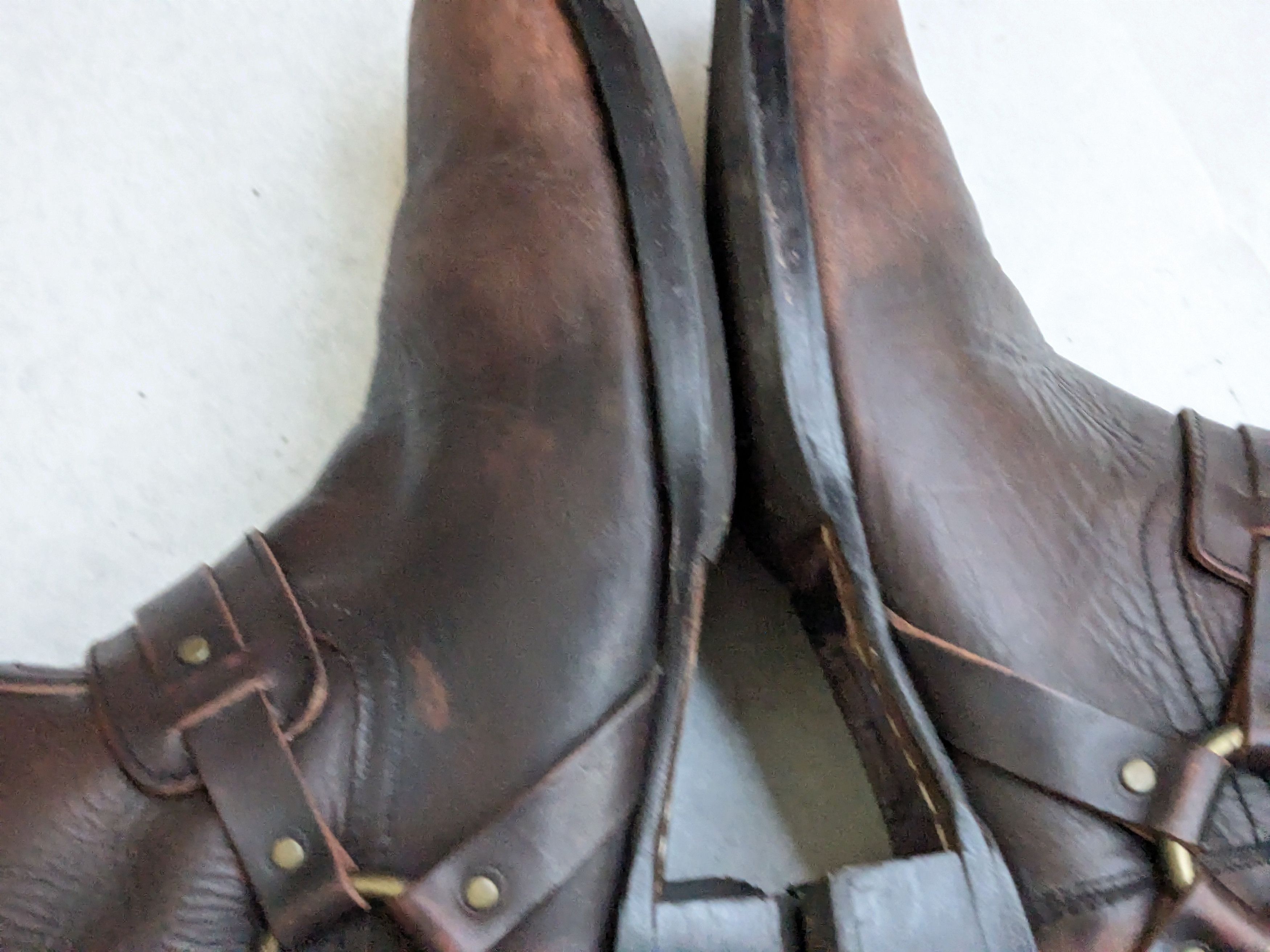 Frye Frye Harness Boots Brown 11.5 Leather Buckle Back Zip Size US 11.5 / EU 44-45 - 6 Thumbnail