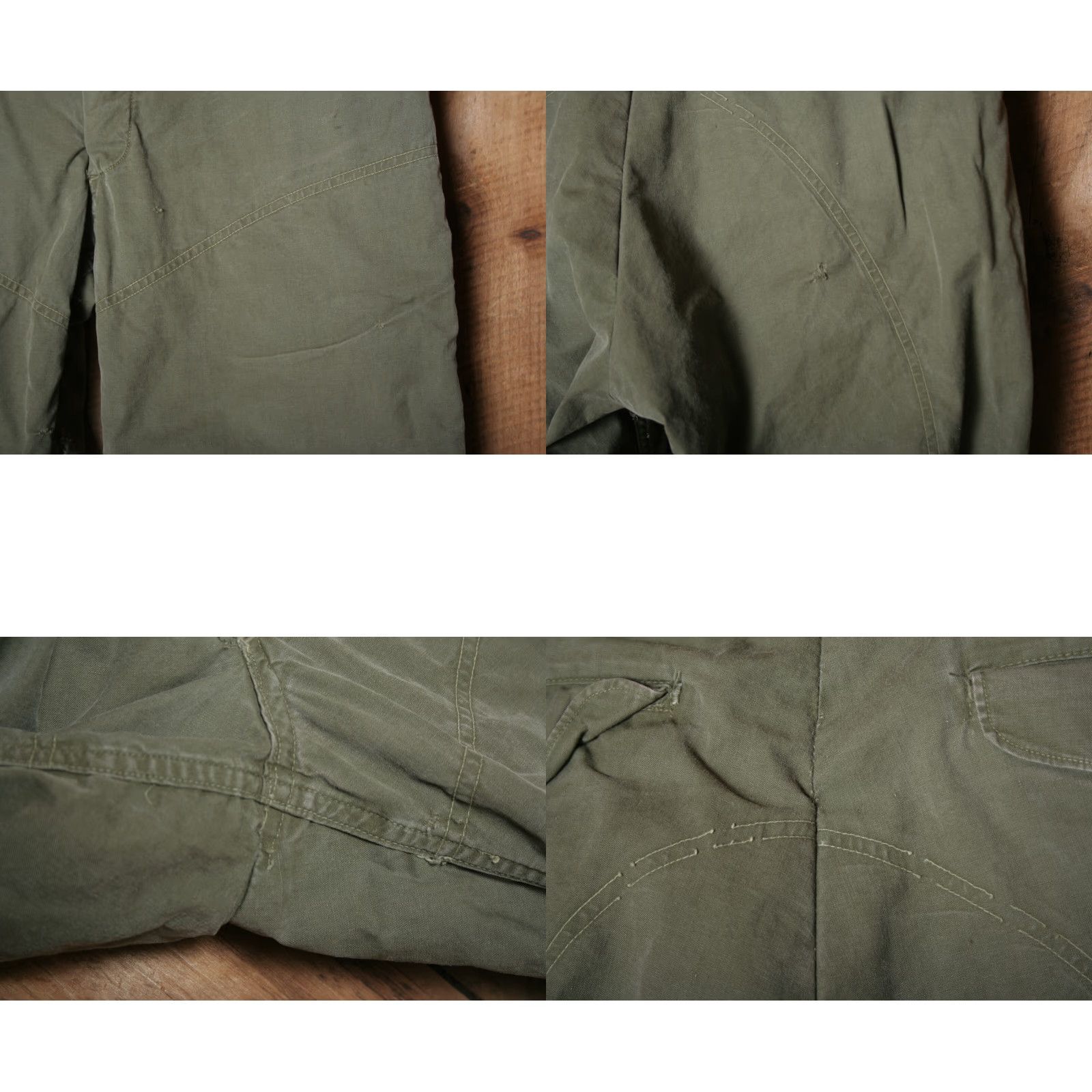 Olive VINTAGE Army Olive Green Canvas Pants 32x32 Mens 1940s 1950s Military Work Pants Canvas Olive Green 32 Inseam 32 Mens Size US 32 / EU 48 - 8 Thumbnail