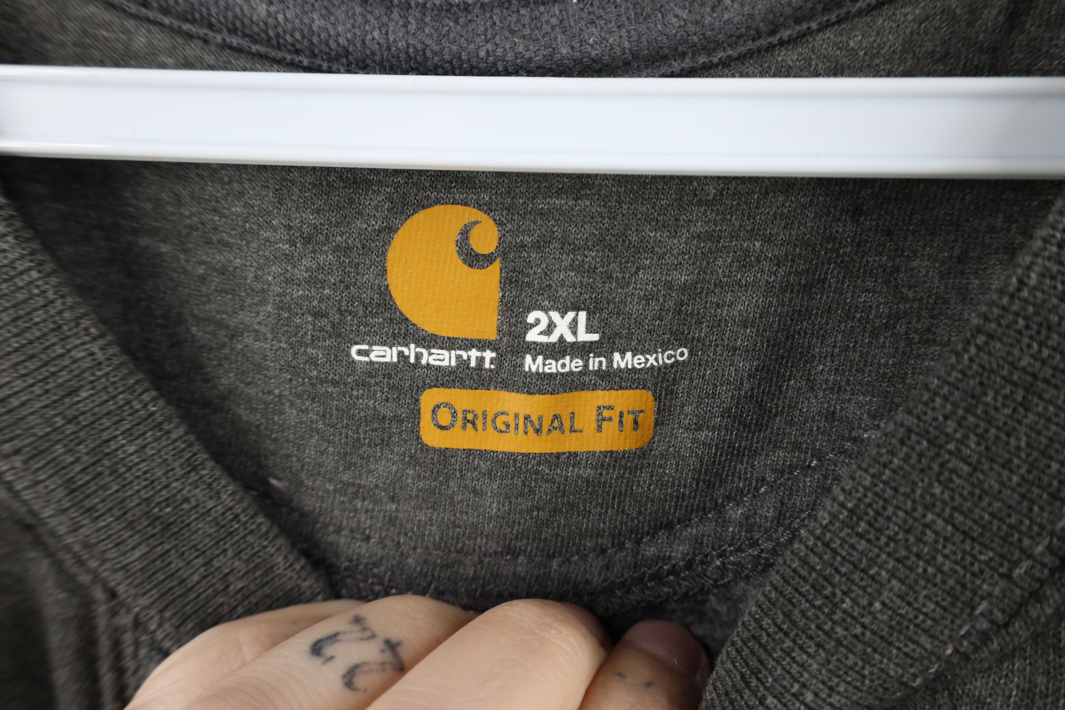 Carhartt × Vintage Vintage Carhartt Out Heavyweight Crewneck Sweatshirt Gray Size US XXL / EU 58 / 5 - 5 Thumbnail