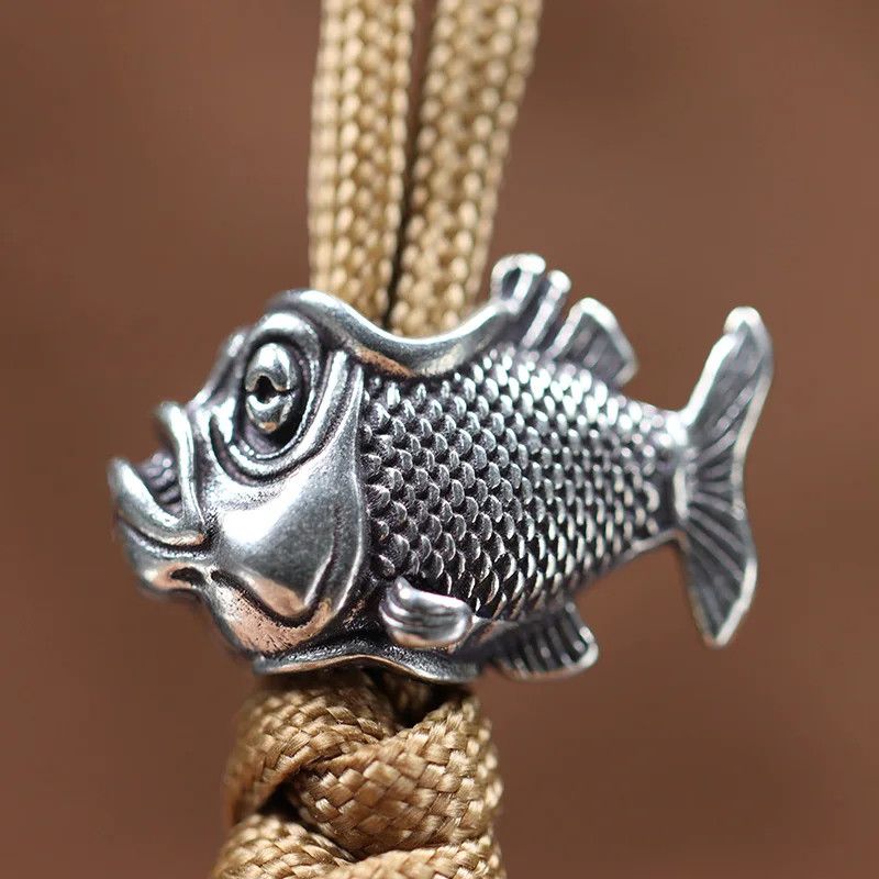 Handmade 3Pcs Piranha Fish Knife Beads Paracord Bead Zipper Umbrella Size ONE SIZE - 2 Thumbnail