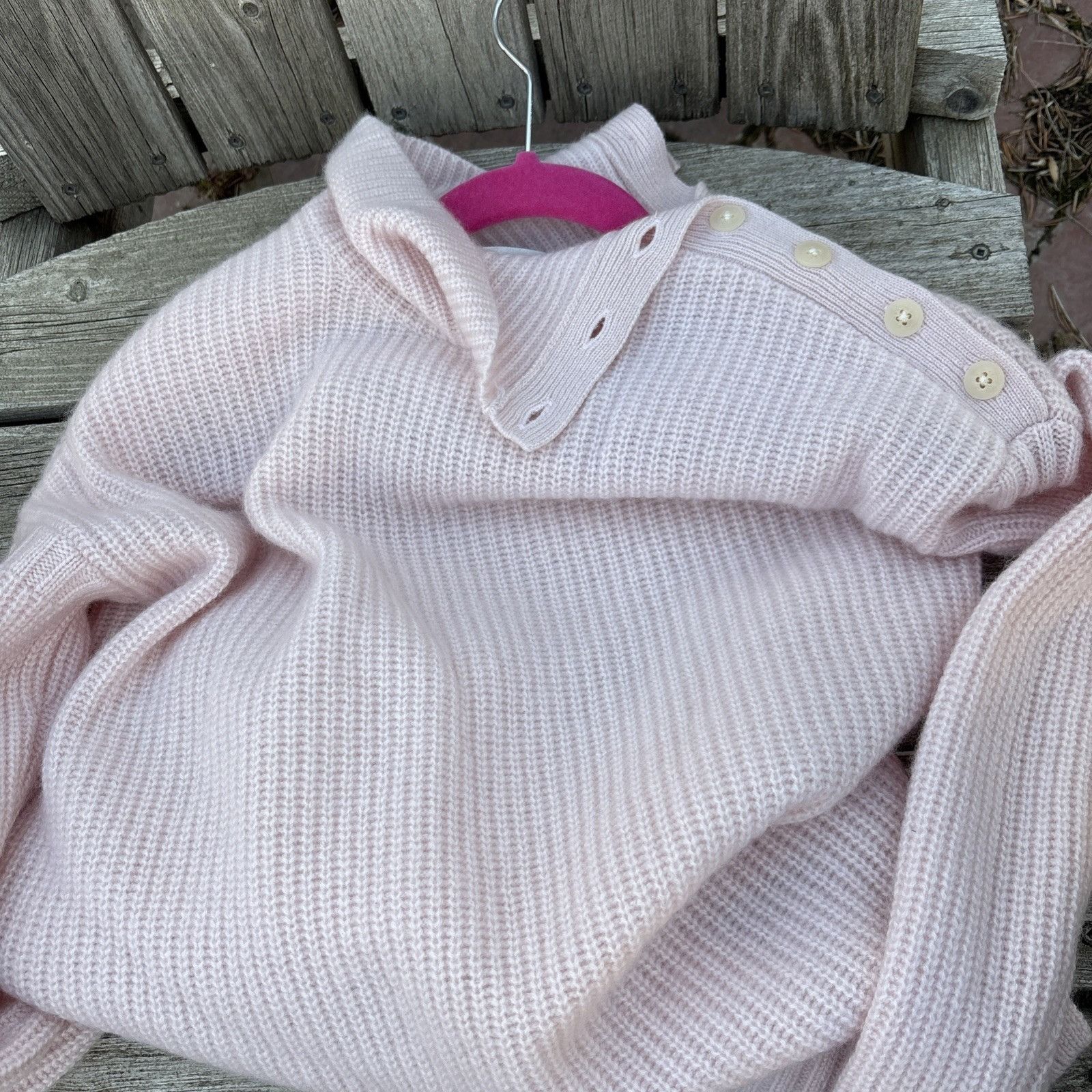 Other Garnet Hill Sweater Womens Small Pink Cashmere Button Should Size S / US 4 / IT 40 - 6 Thumbnail
