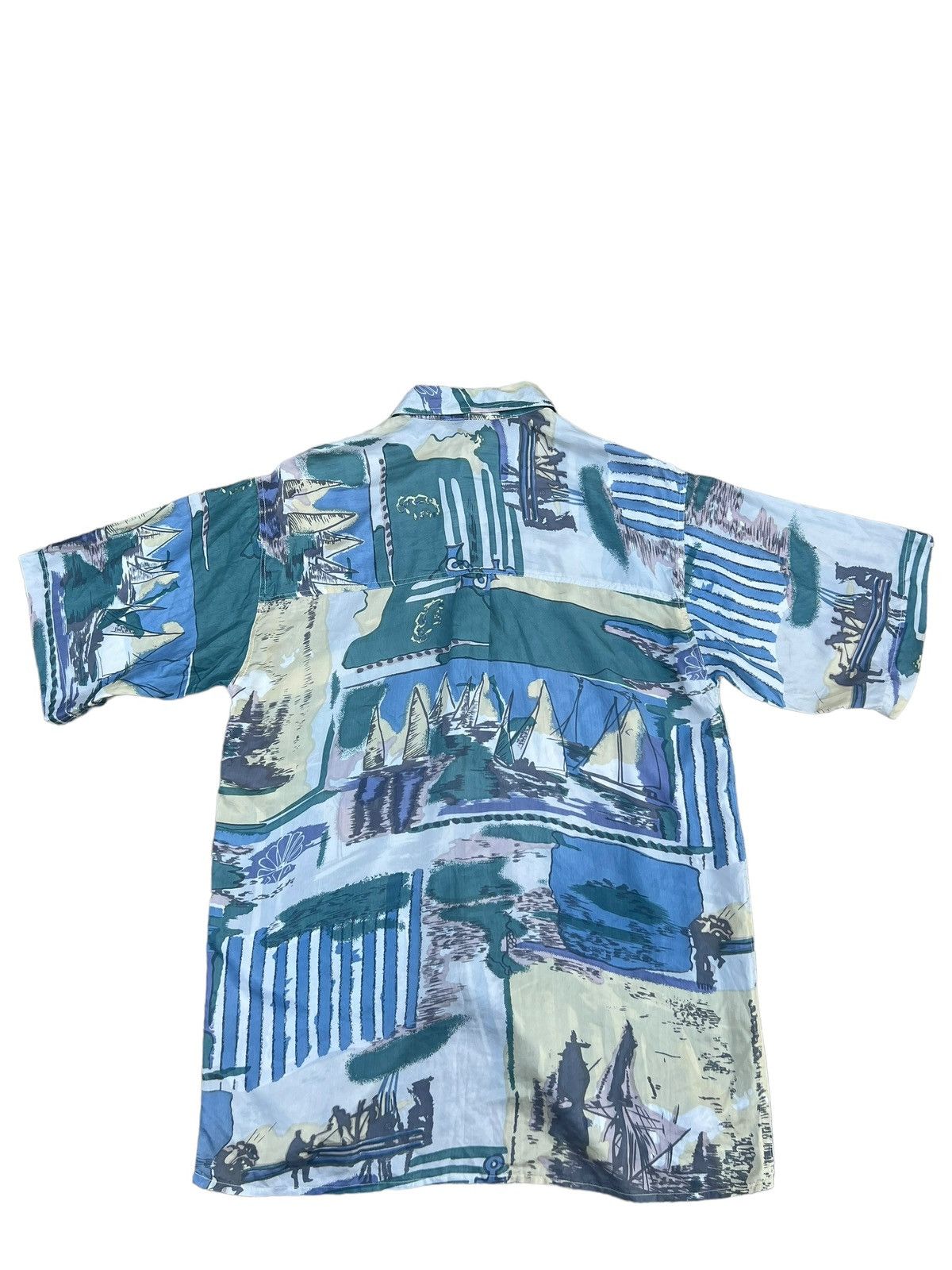 Vintage RARE! Vintage 90s PURE 100% Silk Oversized Hawaiian Shirt Size US M / EU 48-50 / 2 - 2 Thumbnail