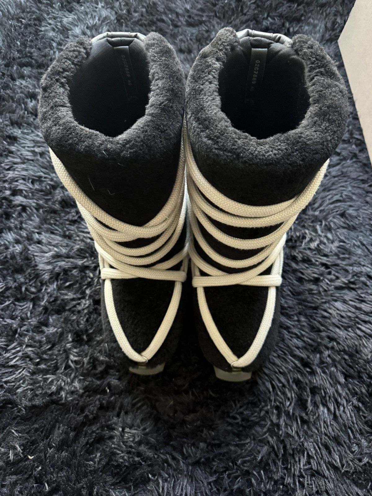 Rick Owens Shearling Lunar Tractor Boot Fall 2023 Size US 12 / EU 45 - 3 Thumbnail