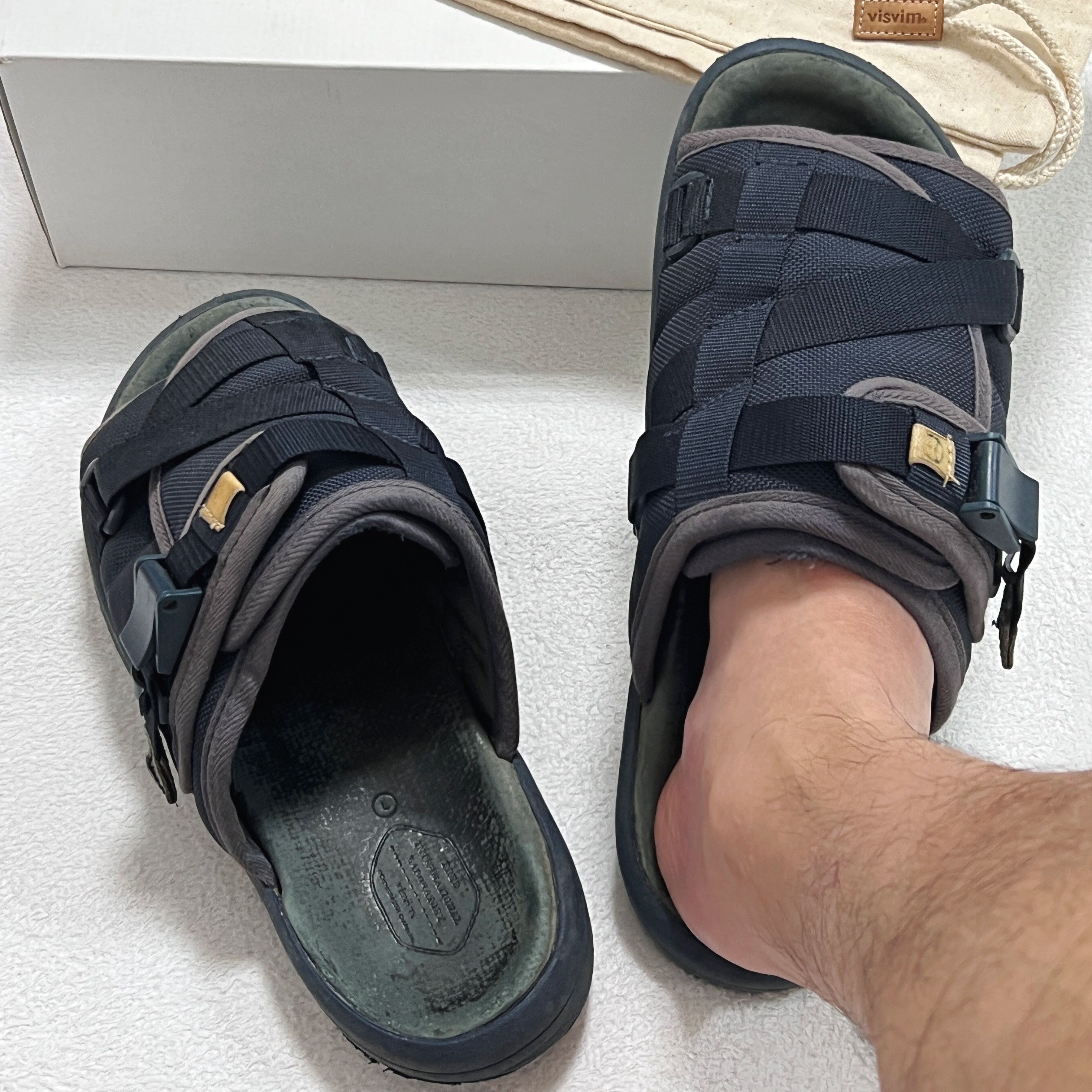 Visvim Visvim Christo 2-Tone Sandals Black/Navy | Grailed