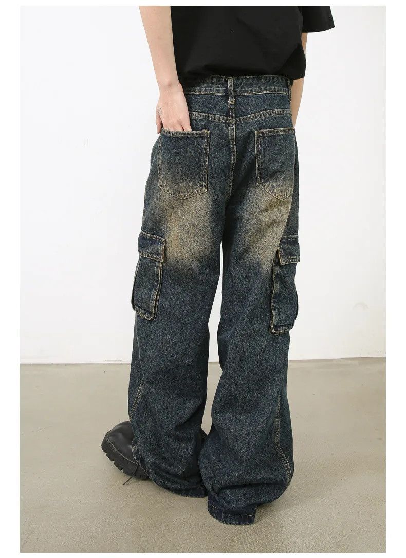 Japanese Brand × Vintage Baggy Washed Multi-Pocket Zipper Cargo Jeans Size US 30 / EU 46 - 8 Thumbnail