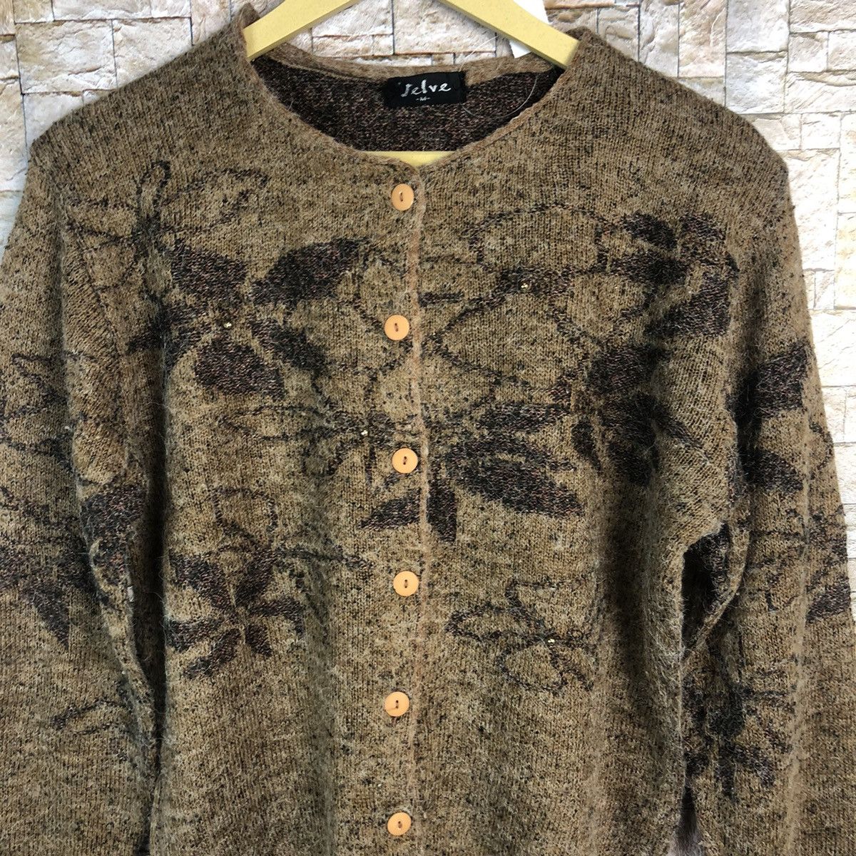 Japanese Brand Velve Brown mohair vintage Cardigan Knitwear #A763 Size S / US 4 / IT 40 - 5 Thumbnail