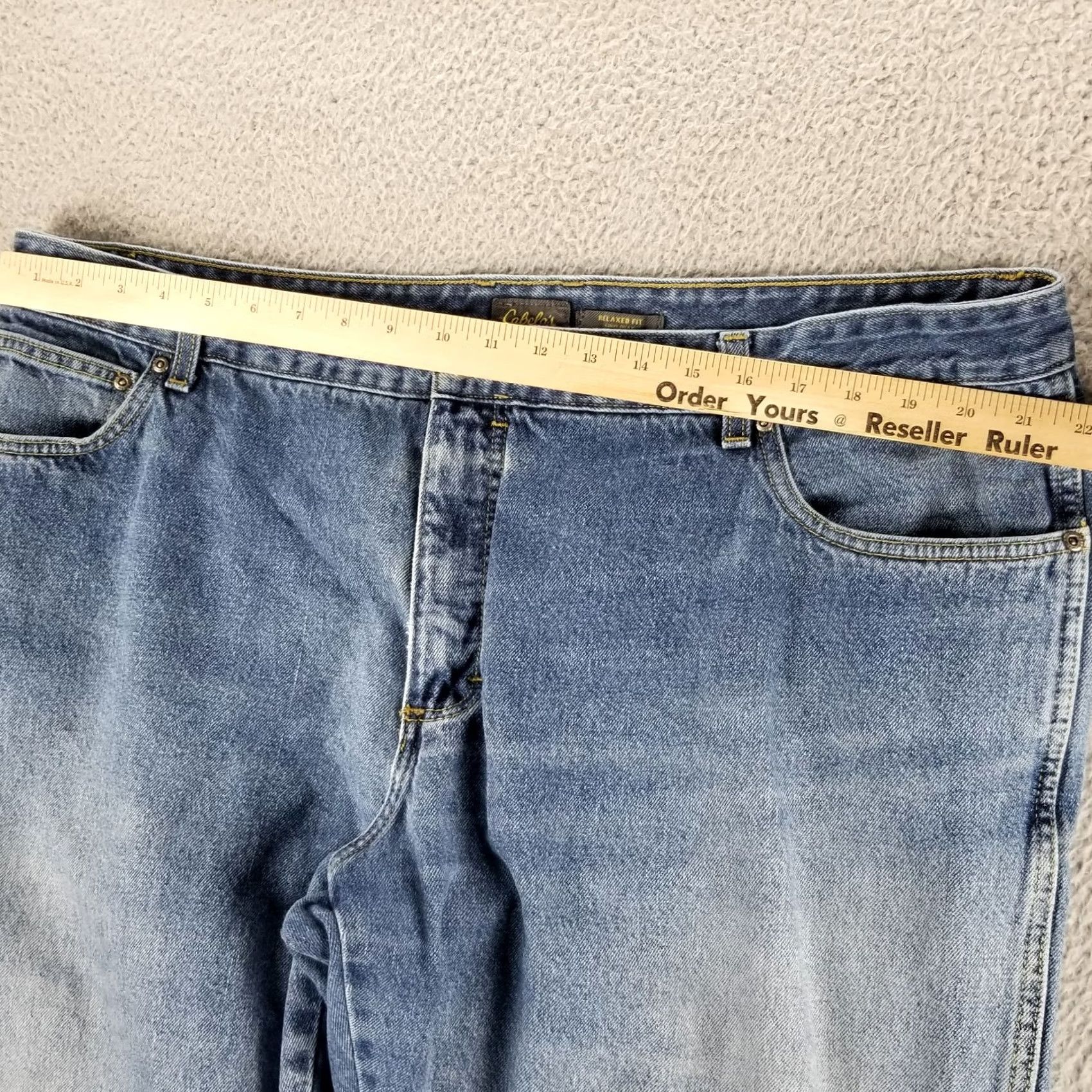 Vintage Cabela's Jeans Mens 42X33 Blue Relaxed Fit Denim Big & Tall Straight Jeans Mens Blue 42X33 90s American Classic Theme Clothing Size US 42 / EU 58 - 3 Thumbnail