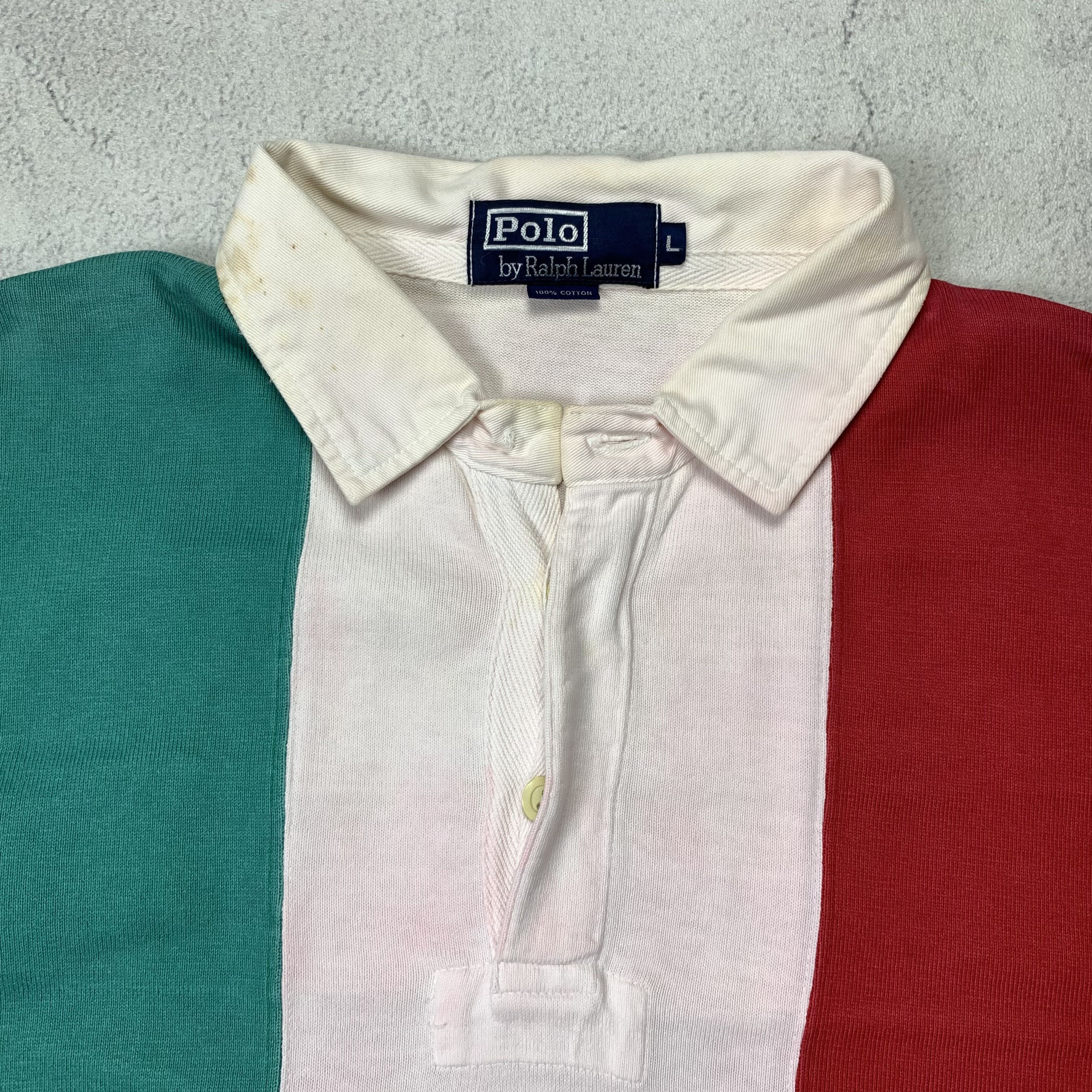 Polo Ralph Lauren Vintage Polo Ralph Lauren Italy Flag Rugby Shirt Size US L / EU 52-54 / 3 - 12 Thumbnail