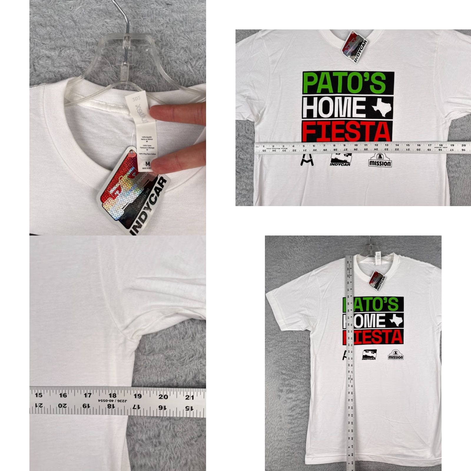 Vintage Indycar Shirt Adult Medium White Patos Home Fiesta Pato O'Ward Short Sleeve Legends Global Merchandise T-Shirt Men Cars Racing 2020s Modern Logo Size US M / EU 48-50 / 2 - 8 Thumbnail