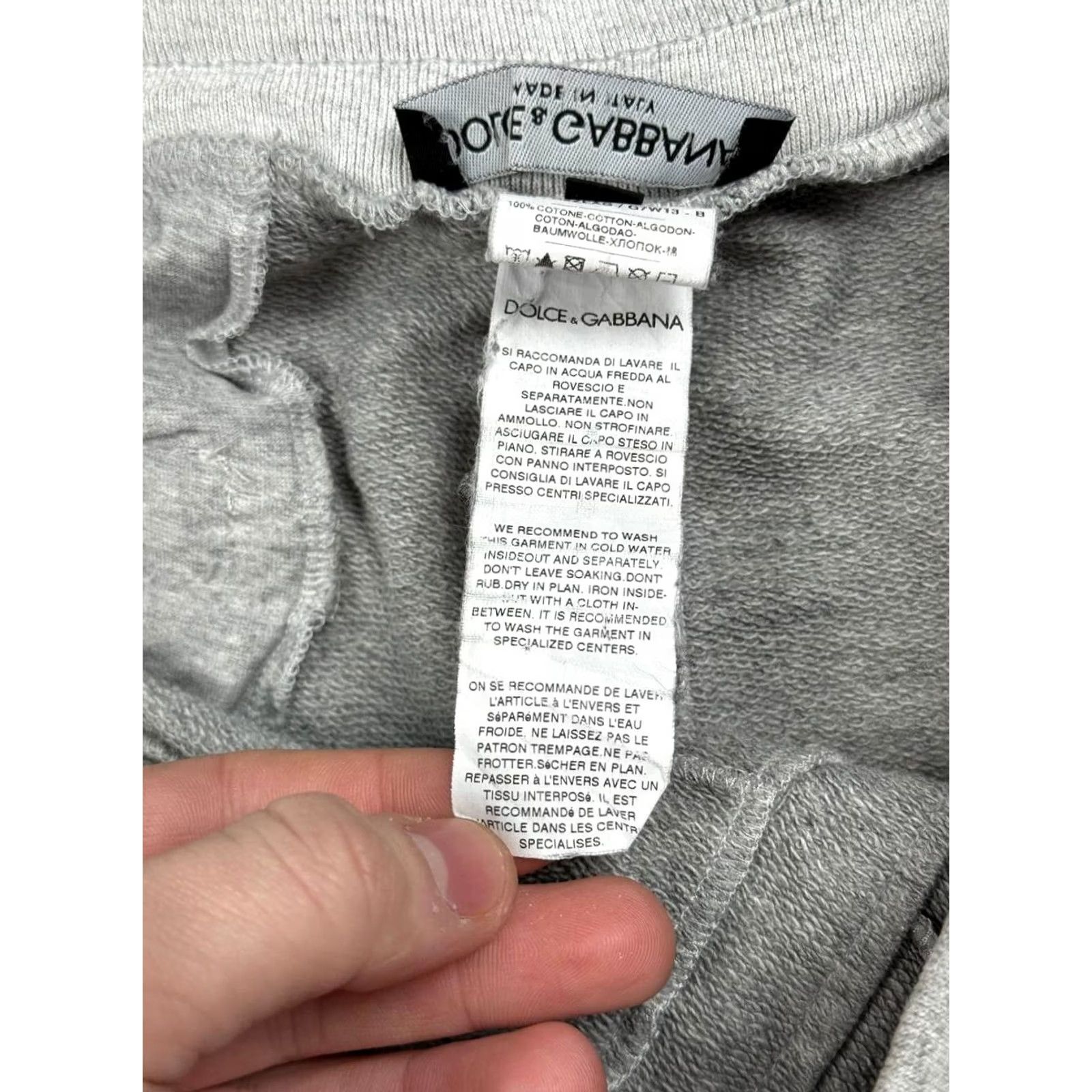 Dolce & Gabbana Dolce&Gabbana Sweatpants Double Drawstring Cotton DG Men Size 48 Gray Size US 32 / EU 48 - 7 Thumbnail