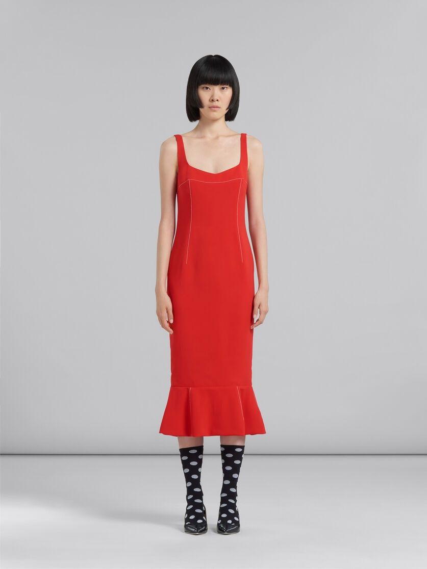 Marni o1w1db10824 Sheath Dress in Red Size XS / US 0-2 / IT 36-38 - 2 Thumbnail