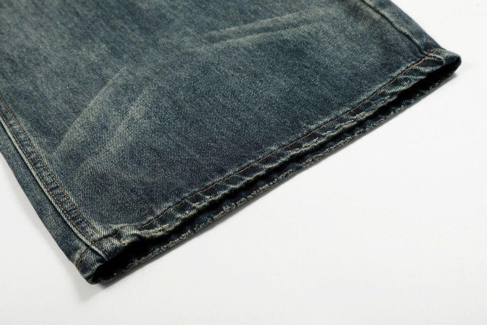 Vintage American retro men's washed distressed curved jeans Size US 32 / EU 48 - 6 Thumbnail
