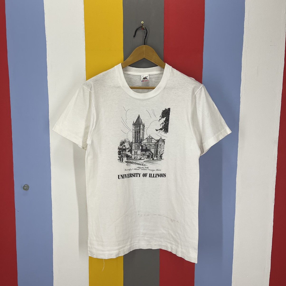 Fruit Of The Loom 90s Vintage UNIVERSITY OF ILLINOIS T Shirt #1740/07 Size US M / EU 48-50 / 2 - 1 Thumbnail