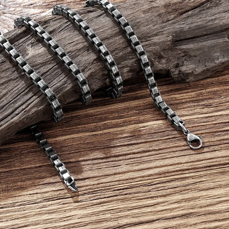 Other Retro Box Chain Link Necklace Accessories Chain Jewelry Gift Size ONE SIZE - 2 Thumbnail