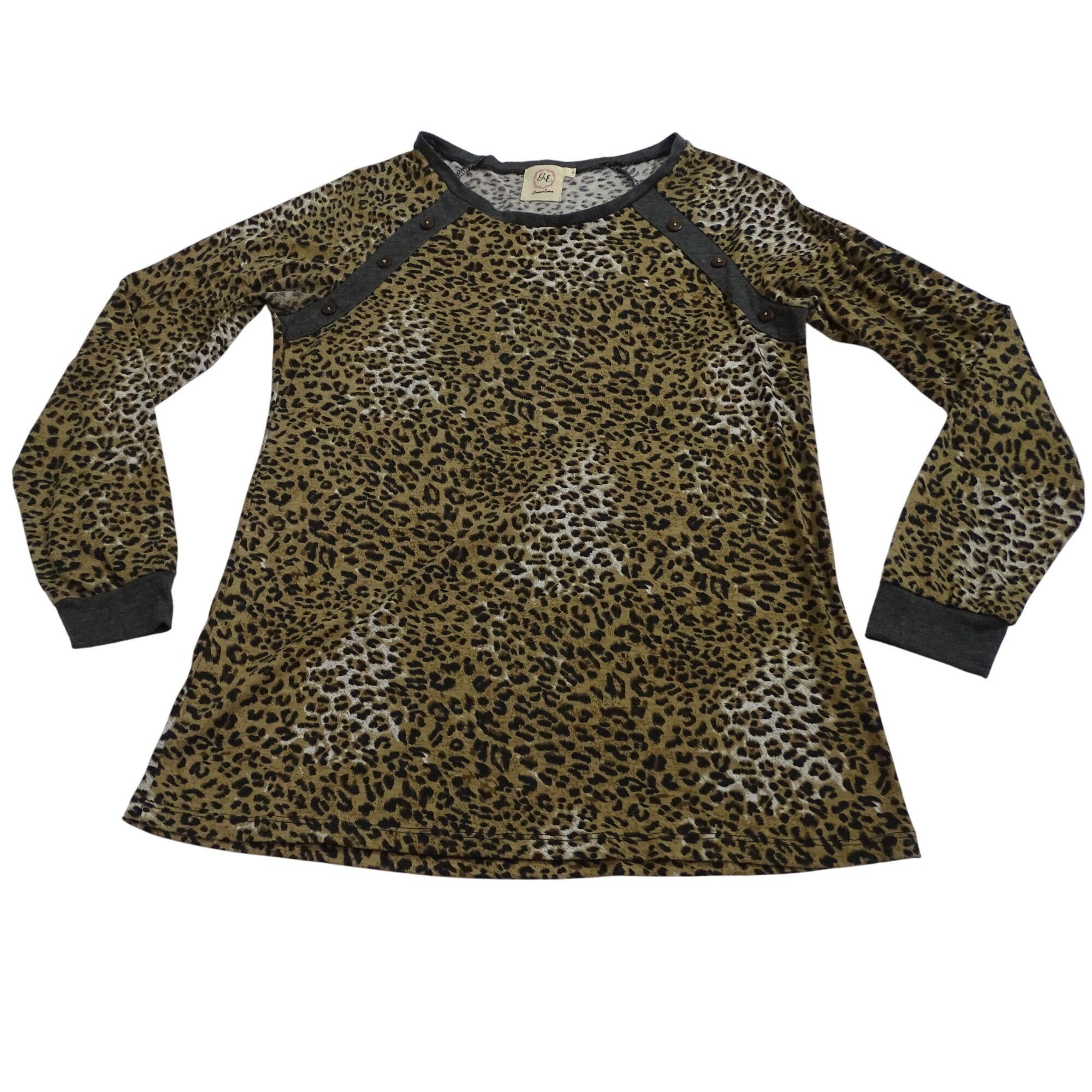 Other Grace and Emma Leopard Animal Print Long Sleeve Top Size S Size S / US 4 / IT 40 - 1 Thumbnail