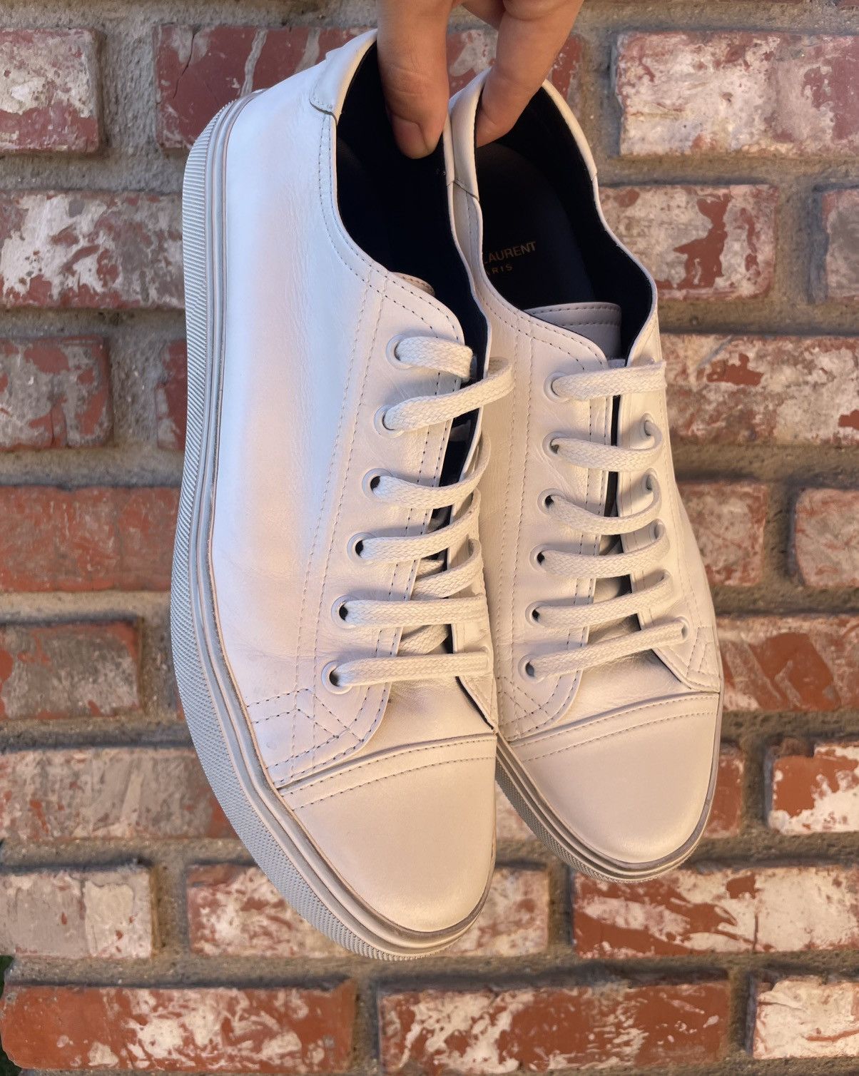 Saint Laurent Paris Saint Laurent Paris Bedford Low Top Leather Sneakers White Size US 8 / EU 41 - 1 Thumbnail