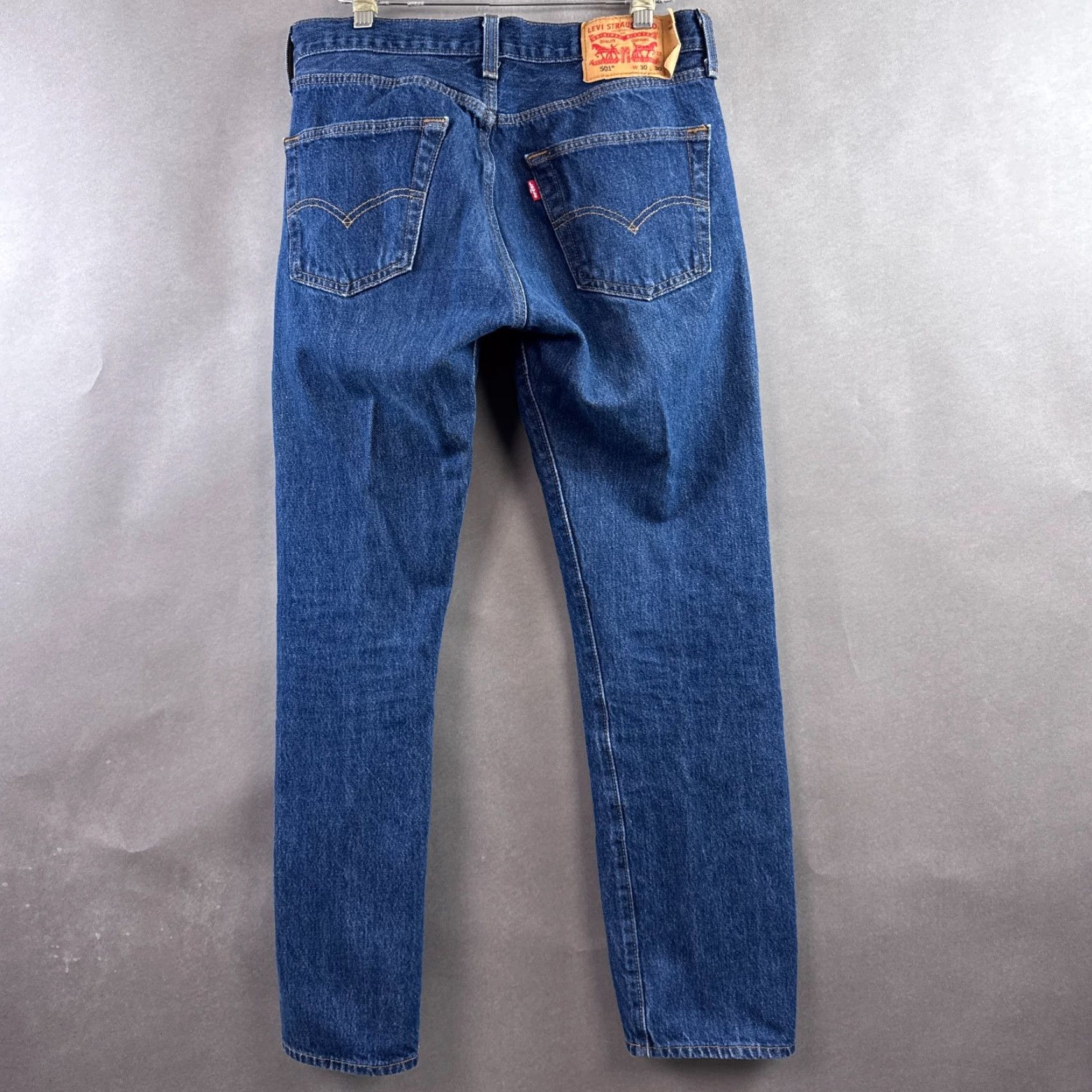 Levi's Levi's 501 Jeans Mens 30x30 Blue Button Fly Denim Straight Pants Jeans Size US 30 / EU 46 - 3 Thumbnail