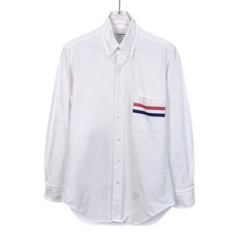 Thom Browne Thom Browne White Oxford Shirt with Pocket - dmc Size US XS / EU 42 / 0 - 1 Thumbnail