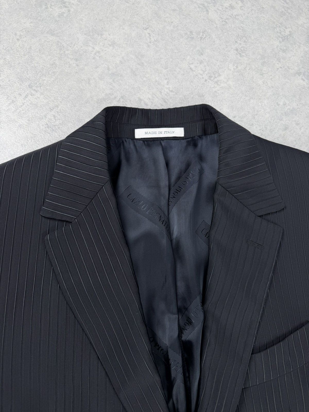 Carlo Pignatelli Carlo Pignatelli Suit 3 Piece Black Stripe Mens 54 Size 44R - 7 Thumbnail