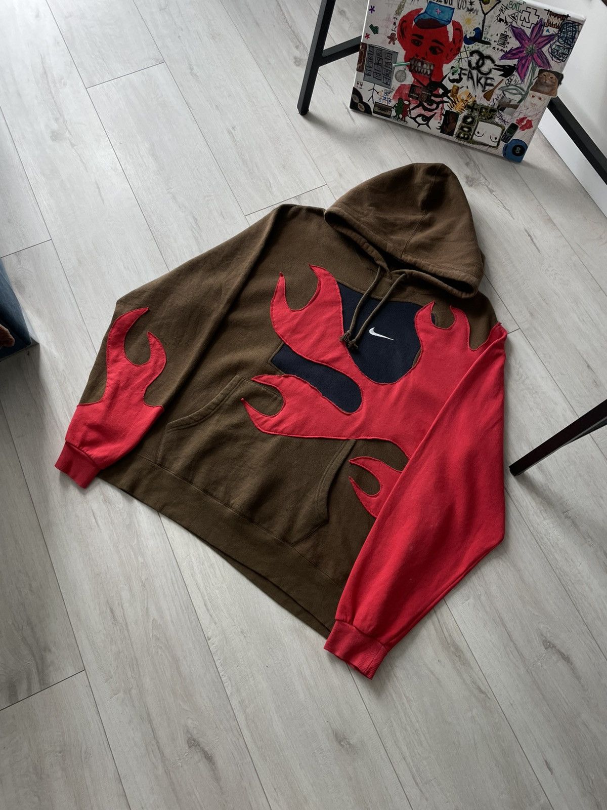 Nike Vintage Y2K Nike Custom Hoodies Fire 00’s Streetwear Size US M / EU 48-50 / 2 - 3 Thumbnail