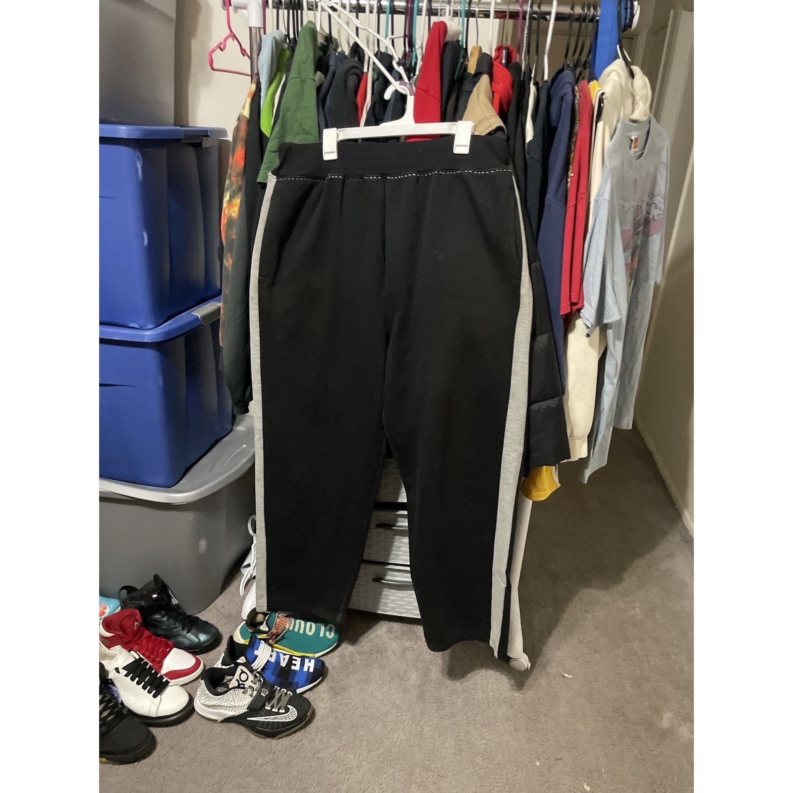Vintage Size XL- Vintage Enyce Black Baggy Straight Leg Sweatpants Size US 43 - 1 Thumbnail