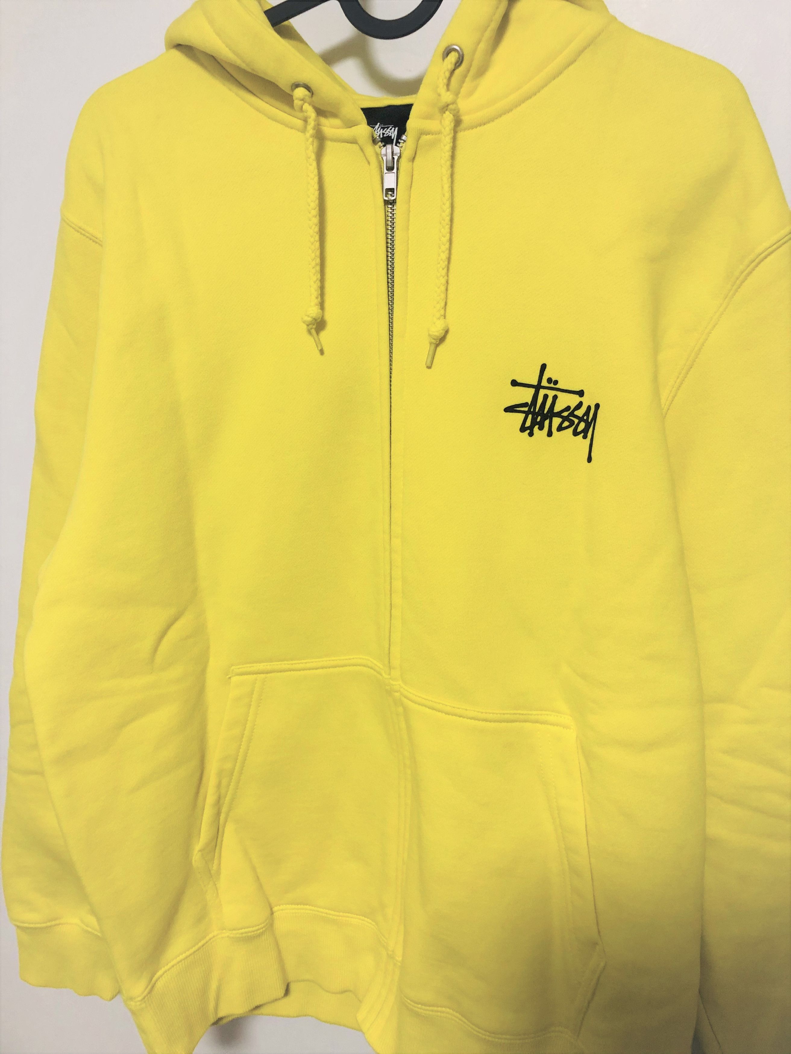 image of Stussy Basic Stüssy Zip Hoodie Lemon in Lemon Yellow, Men's (Size Small)