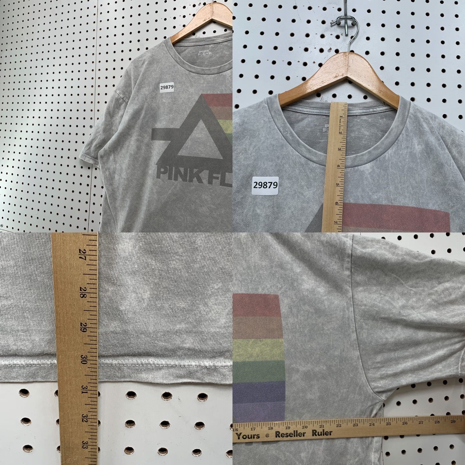 Vintage Pink Floyd Shirt Mens XL Gray Acid Wash Rainbow Graphic Music Band 25x30.5 Size US XL / EU 56 / 4 - 8 Thumbnail