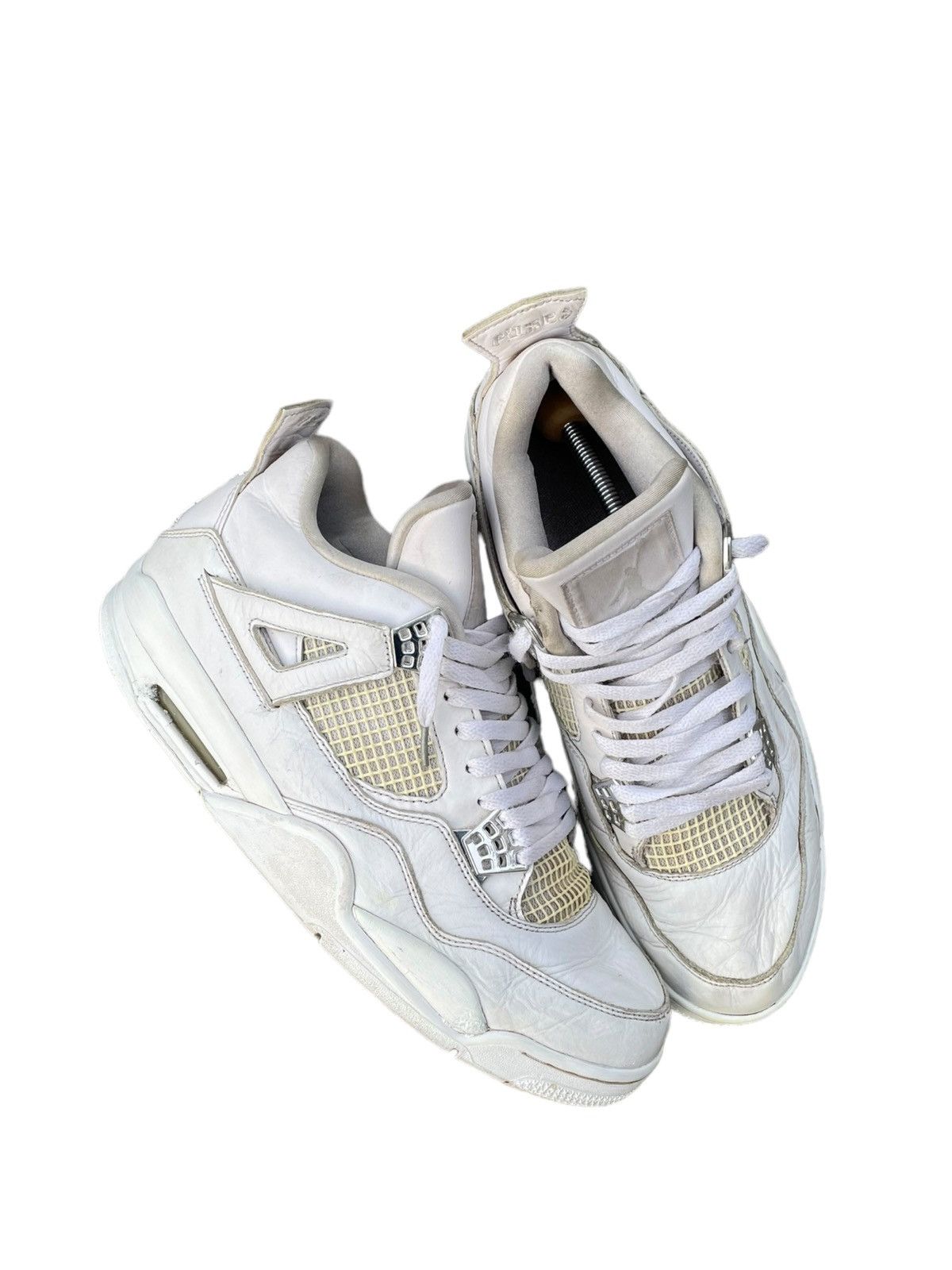 image of Jordan Nike Jordan 4 Pure Money Shoes in White, Men's (Size 12)