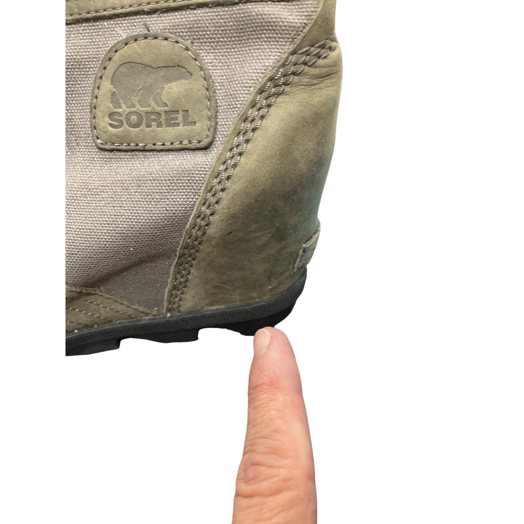 SOREL Sorel wms gray green ankle leather canvas hiking casual boot Size US 8 / IT 38 - 10 Thumbnail