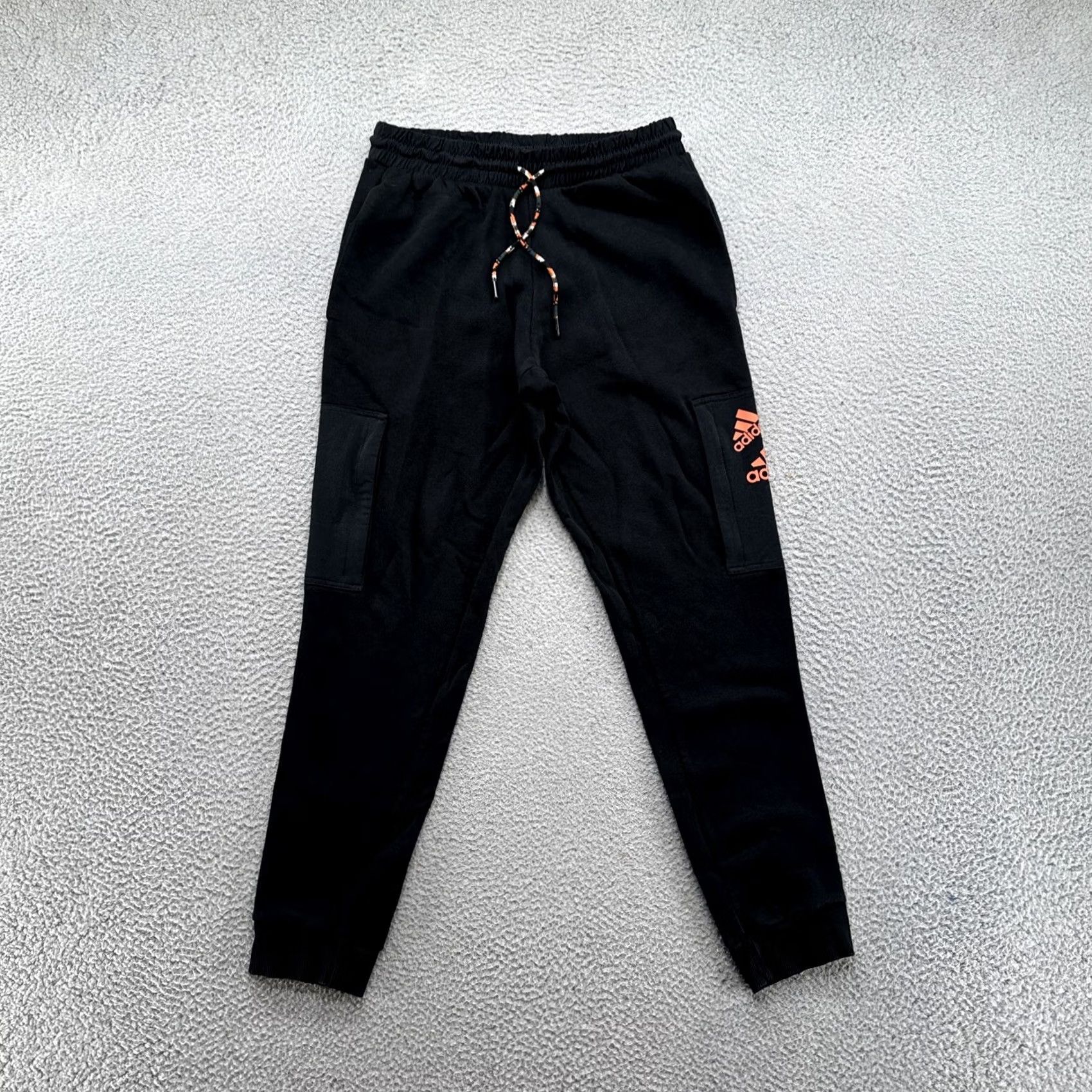 Adidas Adidas Track Pants Men’s Small Black Elastic Waist Drawstring Straight Leg Joggers Pants Size US 29 - 2 Thumbnail