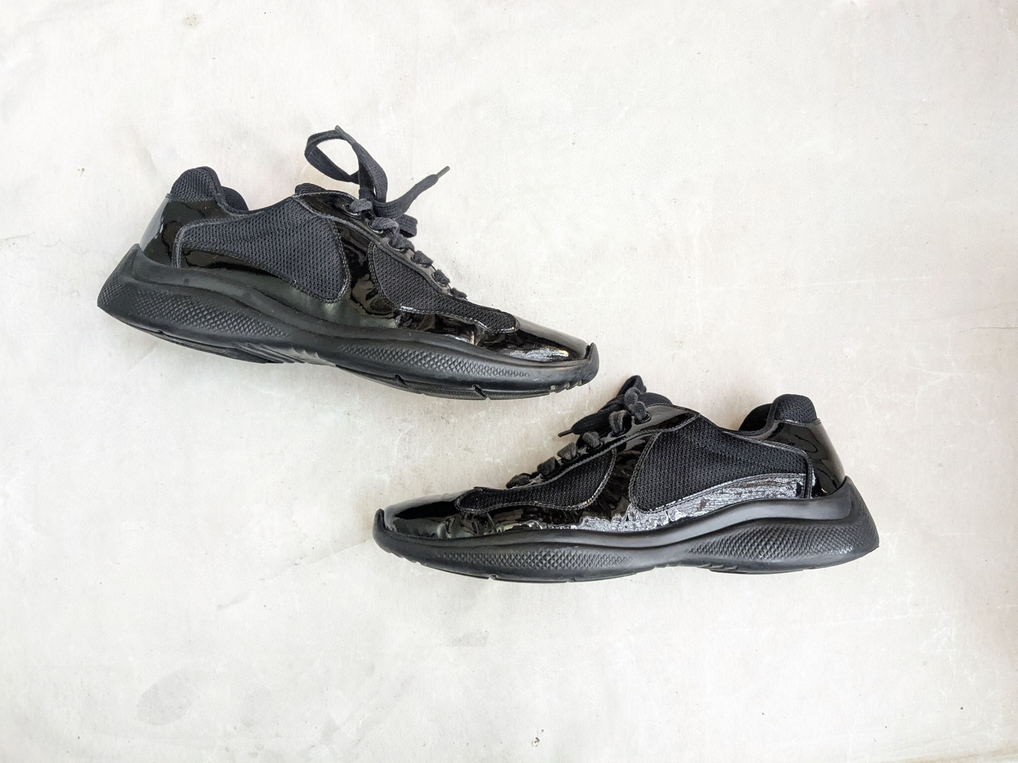 Prada Prada America's Cup Sneakers Black Patent Leather 10 Red Size US 10 / EU 43 - 4 Thumbnail