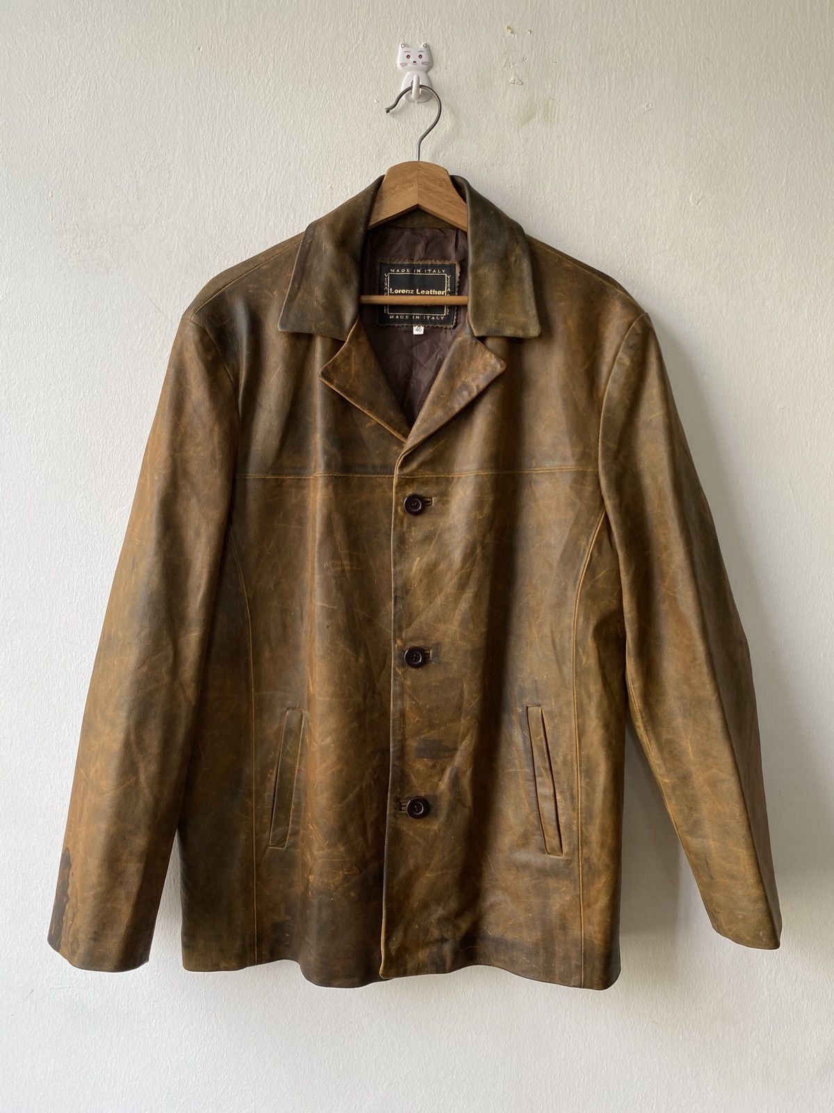 Vera Pelle Vintage Vera Pelle Lorenz Leather Firenze Patina Jacket Size US L / EU 52-54 / 3 - 3 Thumbnail