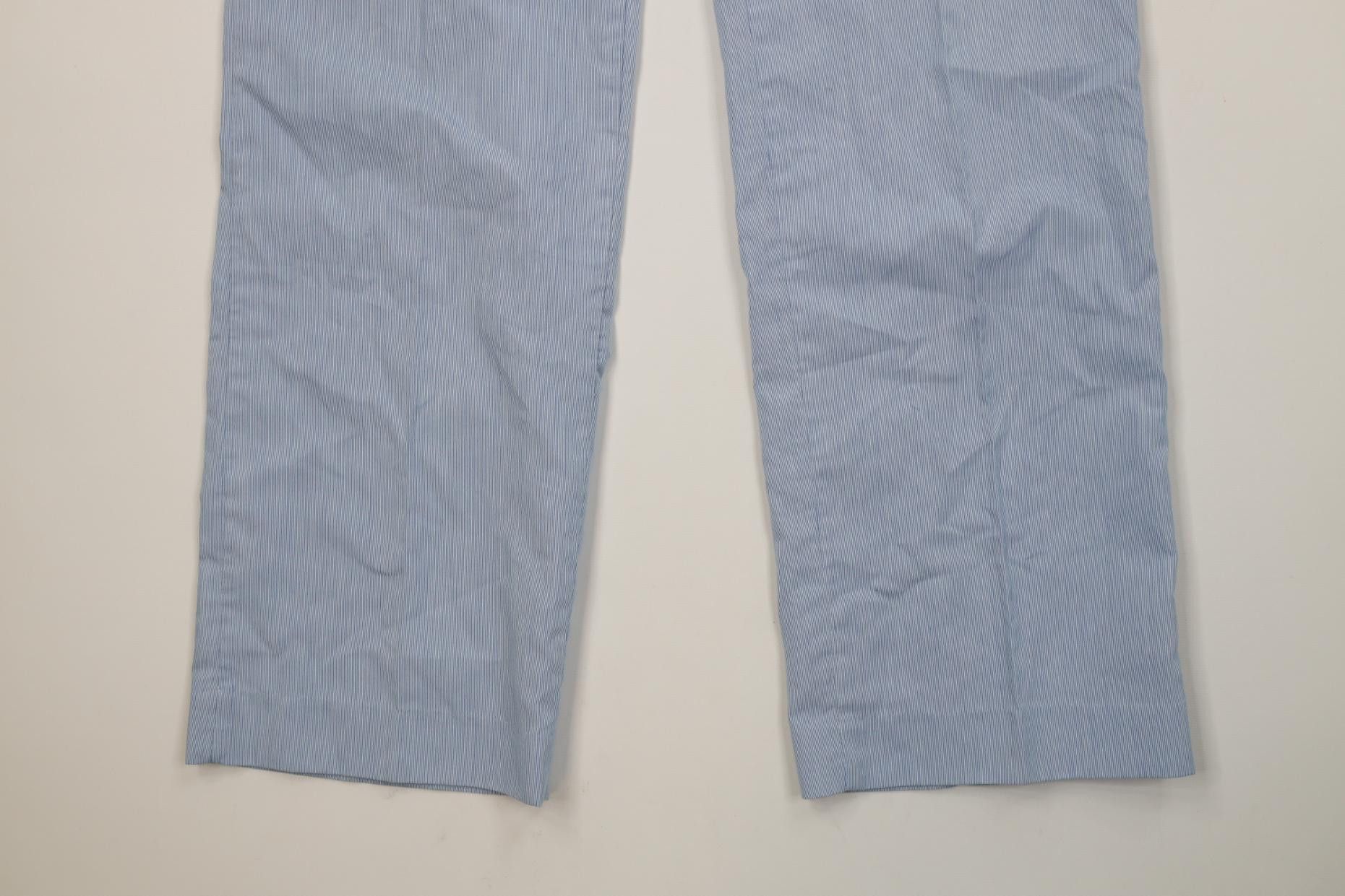 Vintage Vintage 70s Streetwear Striped Flared Wide Leg Pants Blue Size US 32 / EU 48 - 4 Thumbnail