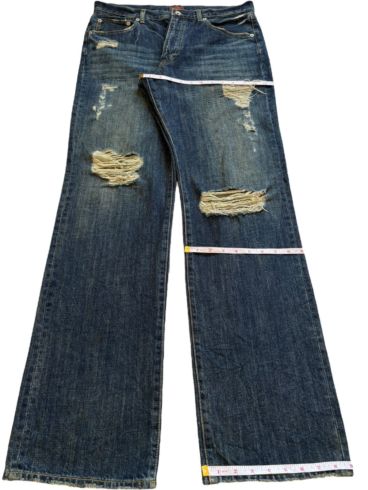 Japanese Brand Vintage Japanese Brand Mud Wash Distressed Baggy Jeans Size US 34 / EU 50 - 14 Thumbnail
