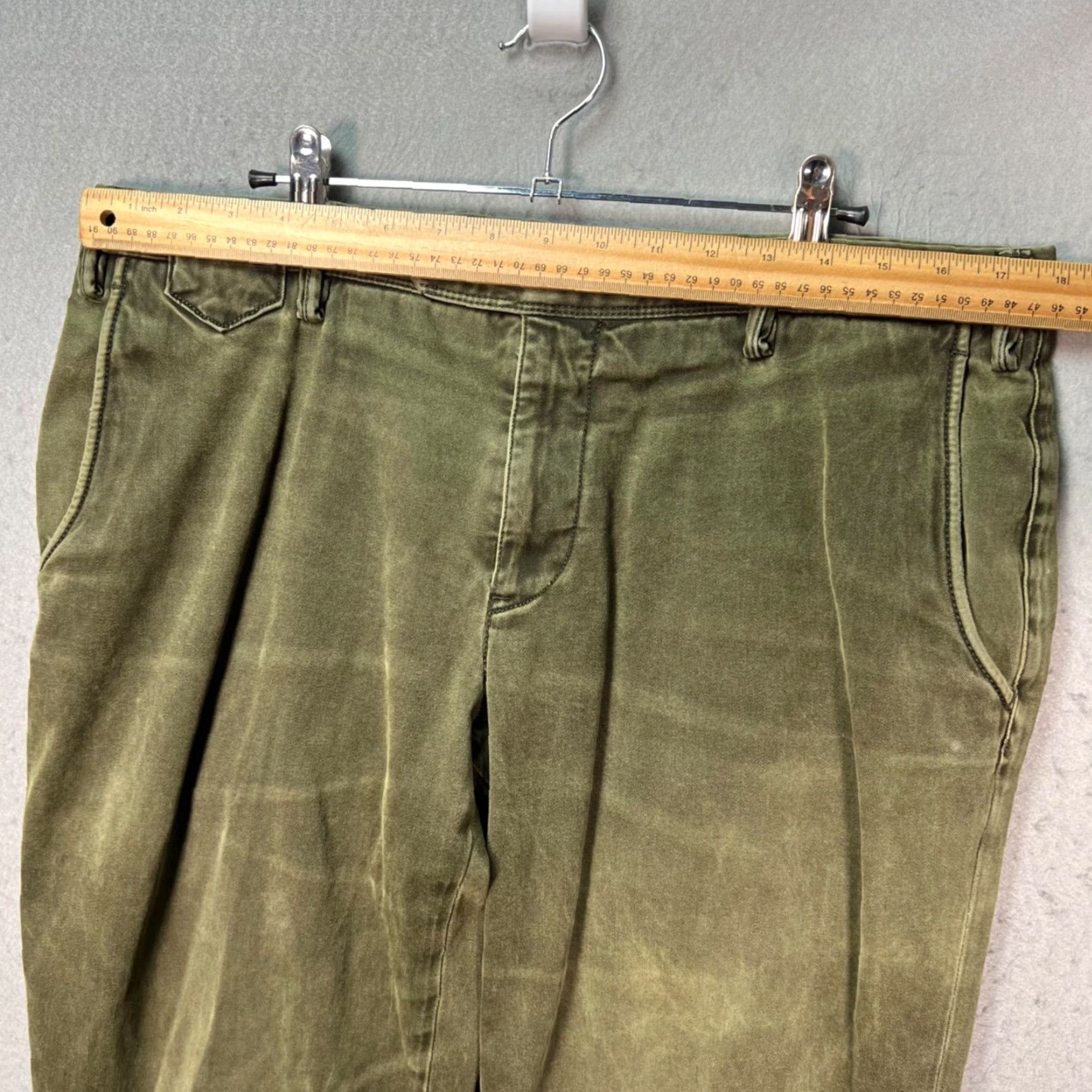 Vintage VINTAGE Rose & Born Mens 52 Olive Green Slim Fit Pants Cotton Blend Chino Flat Front Tapered Inseam 33 Mens Size US 36 / EU 52 - 6 Thumbnail