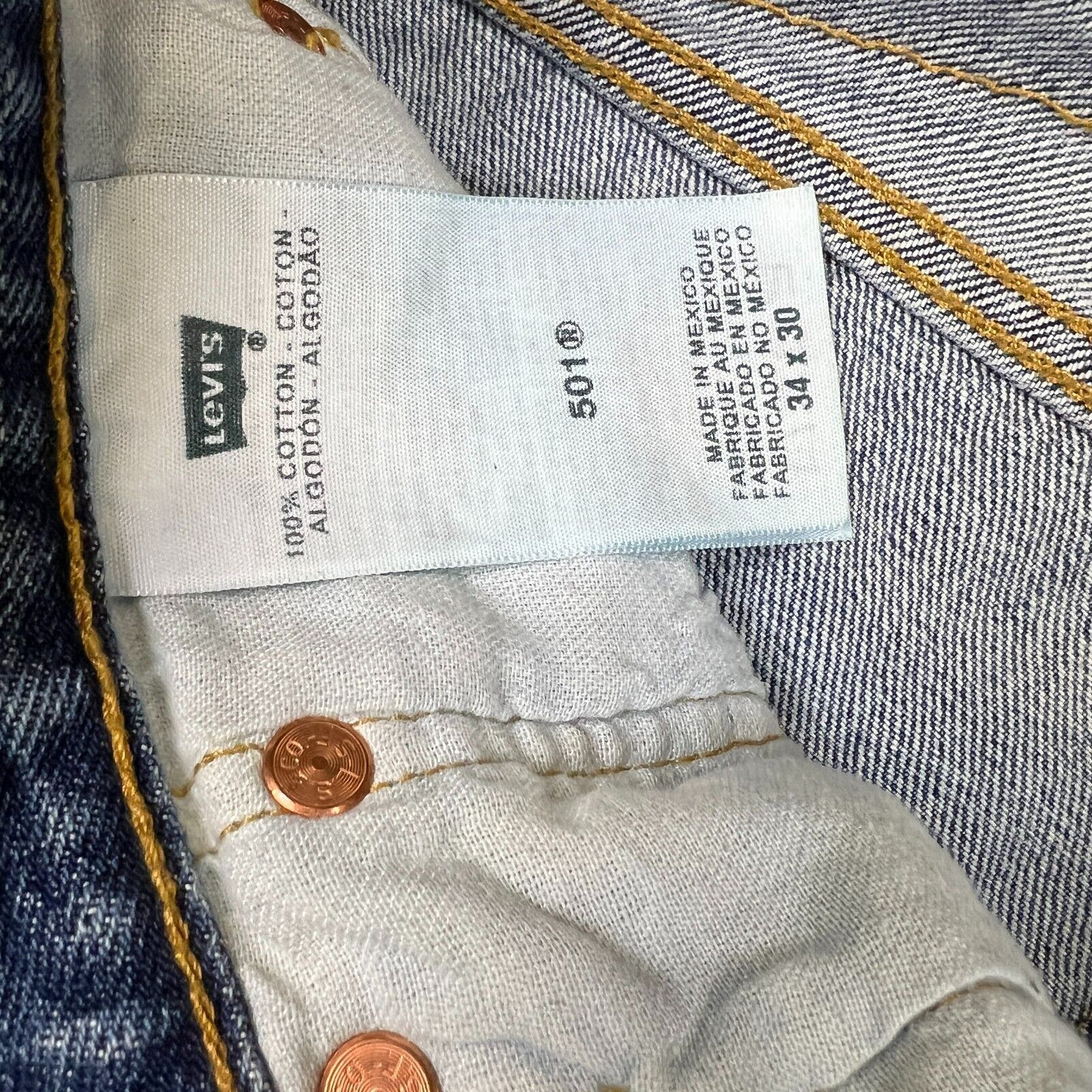 Levi's × Vintage Levi's 501 Jeans 34x30 Straight Leg Medium Wash Denim Pants Size US 34 / EU 50 - 7 Thumbnail