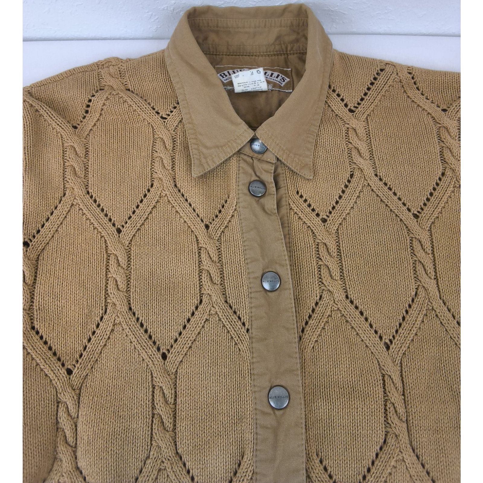 Other Blue Willi's Denmark Cardigan Women's M Beige 100% Cotton Size M / US 6-8 / IT 42-44 - 5 Thumbnail