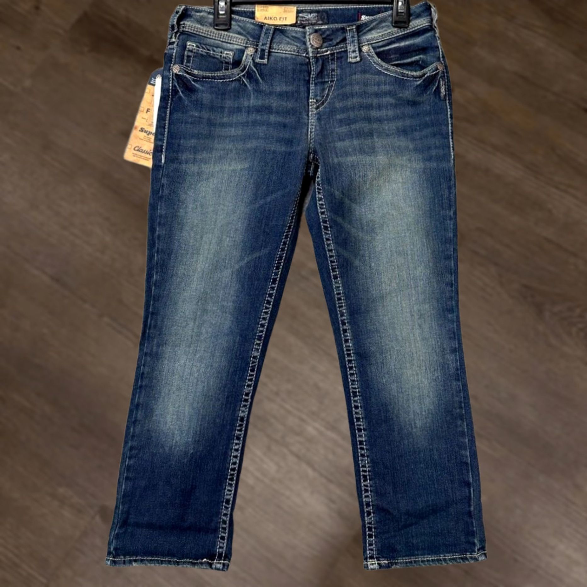 Silver Jeans Co. VINTAGE Silver Jeans Co. Cropped Jeans Womens 29X22 Blue Distressed Aiko Fit Denim NEW Size 29" - 1 Thumbnail