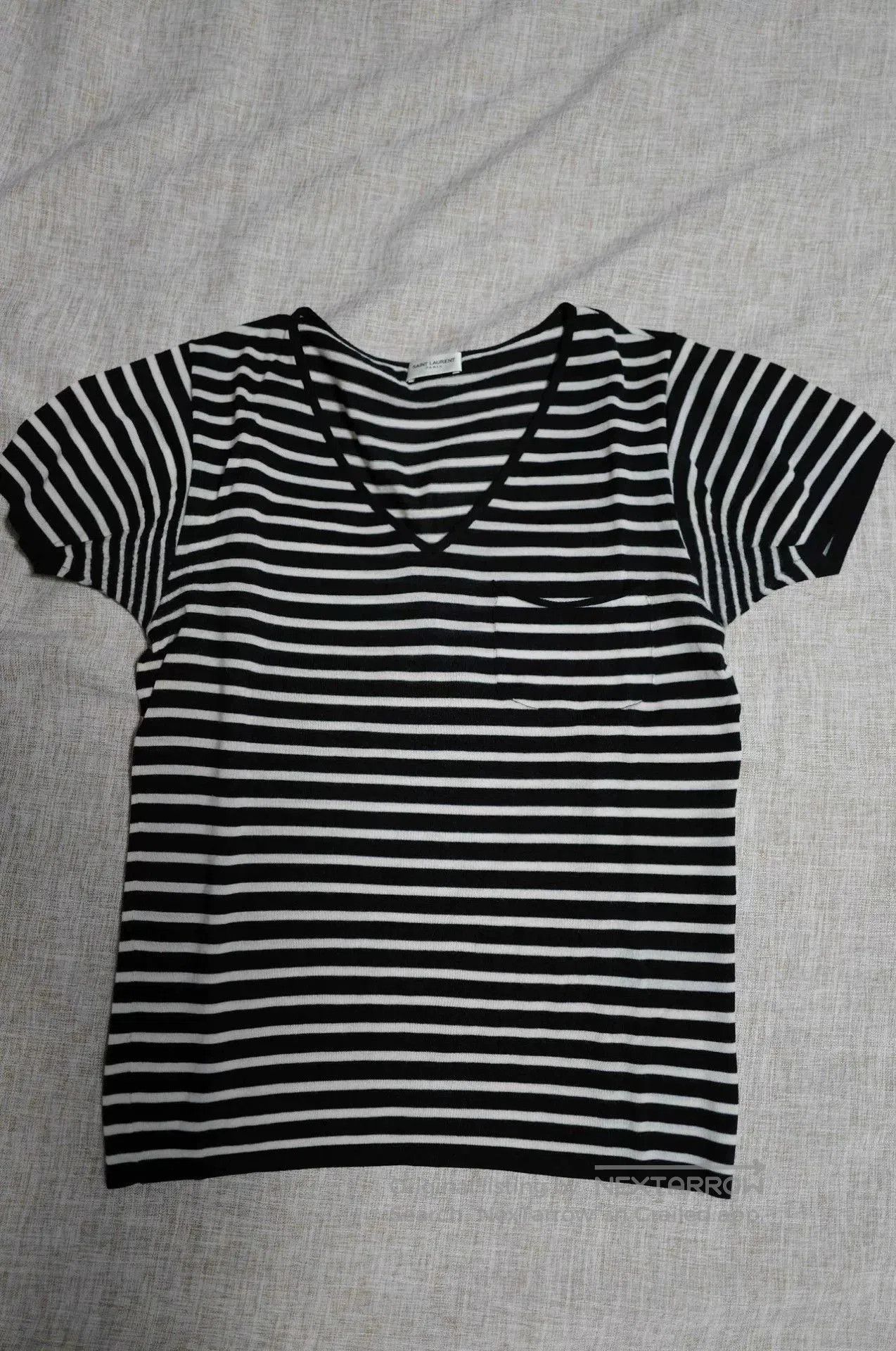 Saint Laurent Paris Saint Laurent Striped Merino Wool Pocket Tee. Size US S / EU 44-46 / 1 - 1 Thumbnail